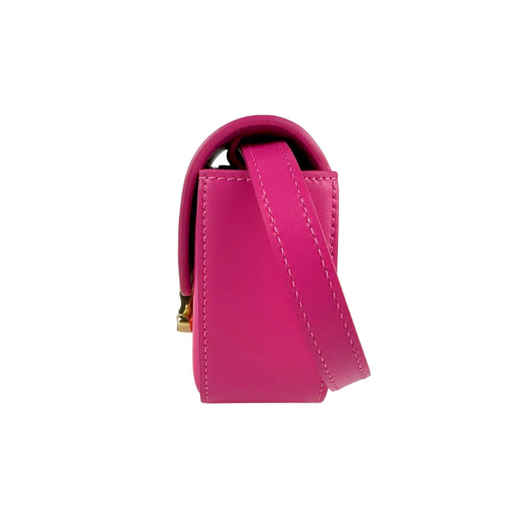 Celine Mini Claude Shoulder Bag in and Gold Leather
