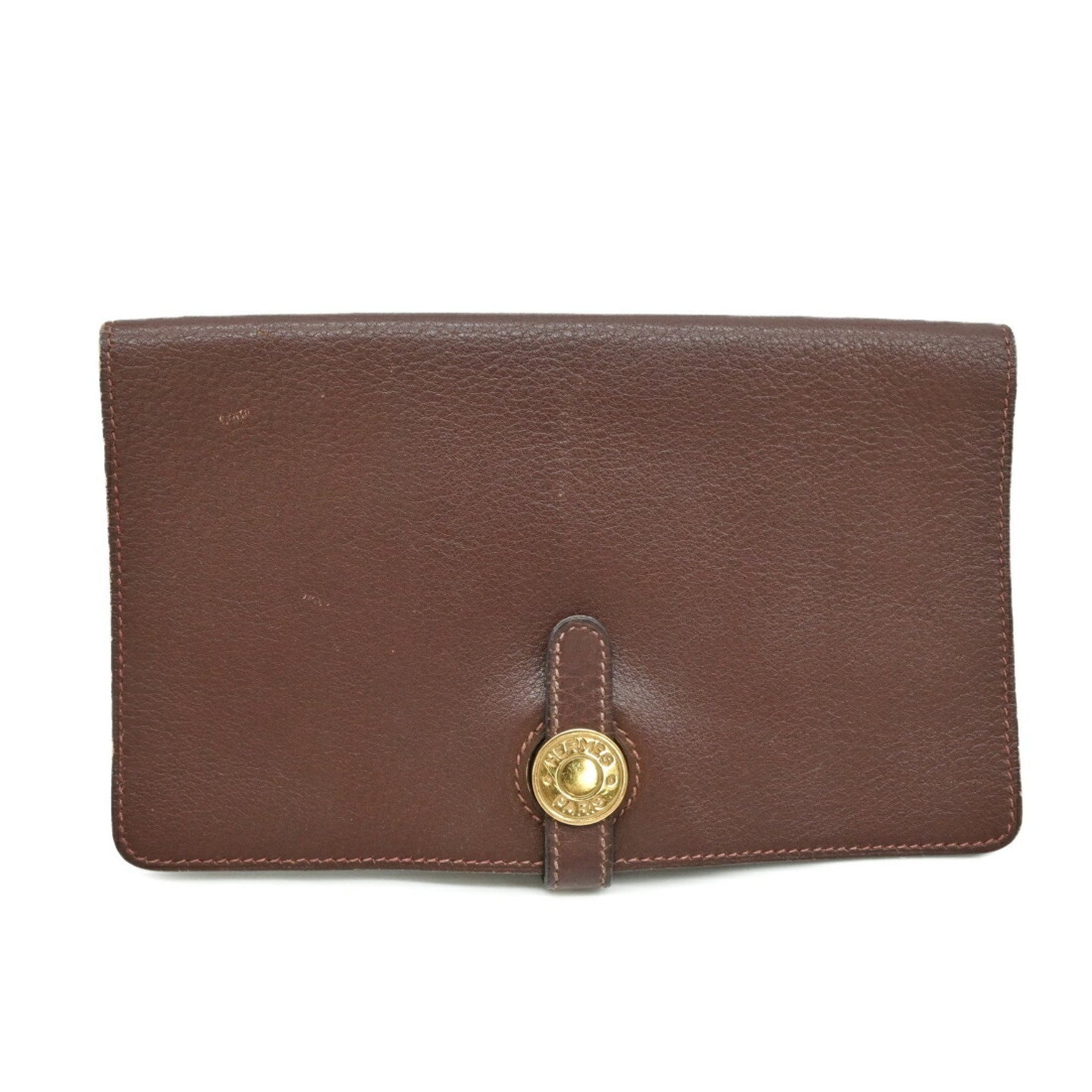 HERMES Dogon Duo MM Bi-fold long wallet Swift leather A stamp