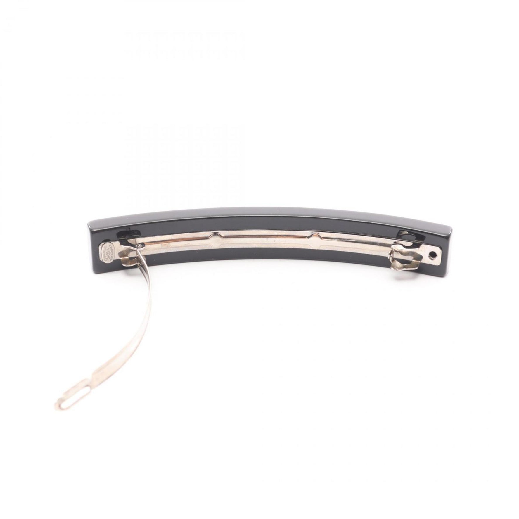 Chanel Coco Mark Barrette Accessory, Plastic with Rhinestones, Black, Clear, Pink