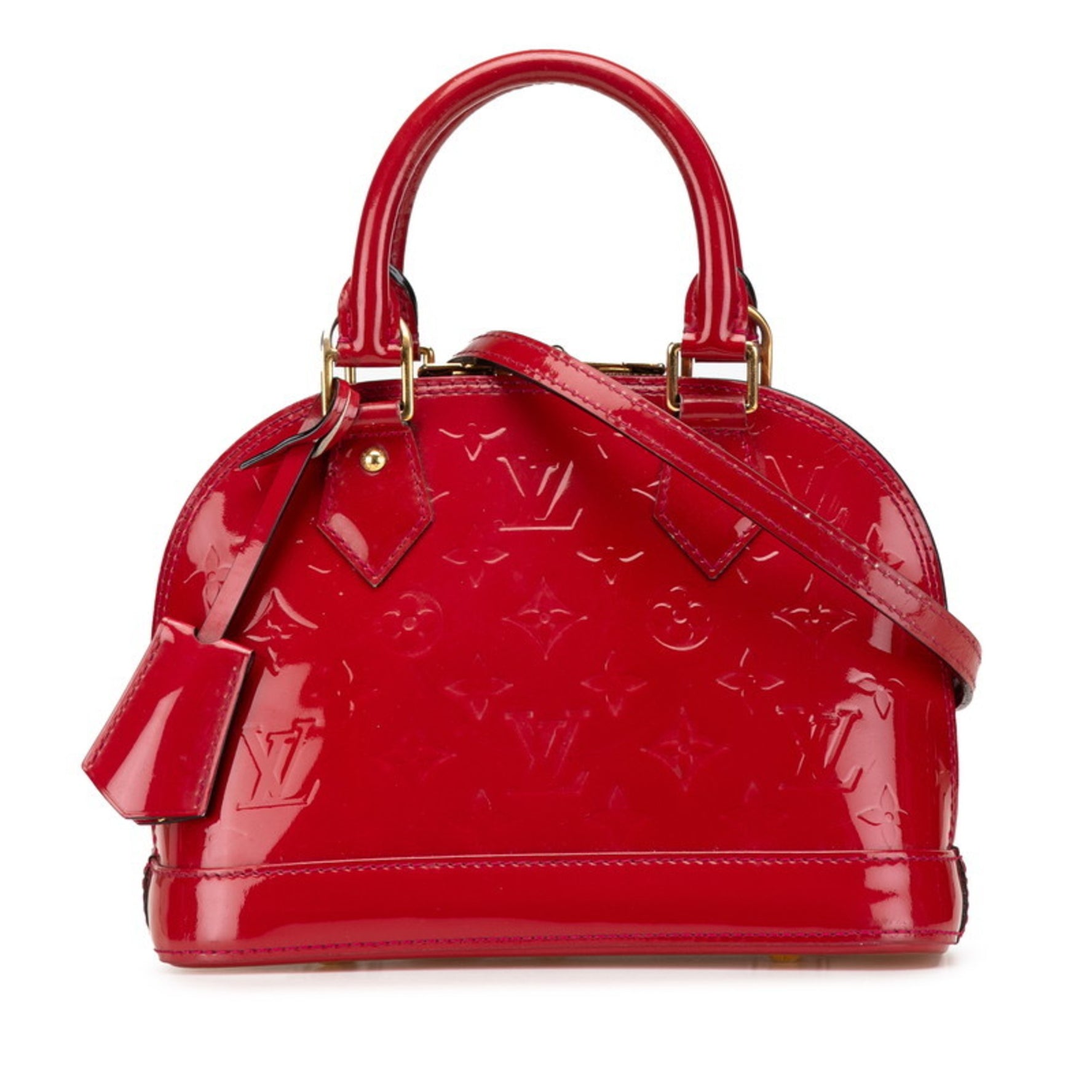 Louis Vuitton Monogram Vernis Alma BB Handbag/Shoulder Bag, Pomme d'Amour, Red Patent Leather, LOUIS VUITTON