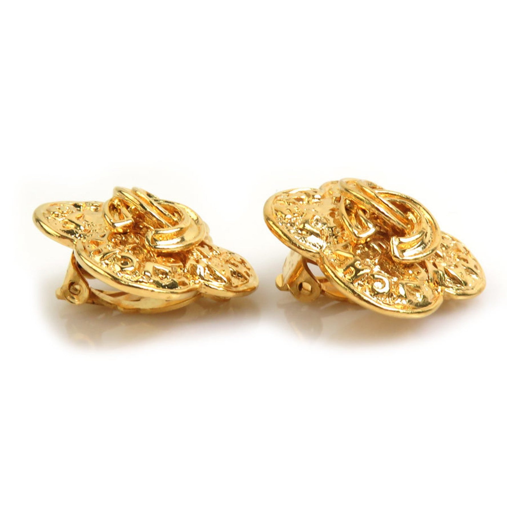 CHANEL Coco Mark Metal Earrings
