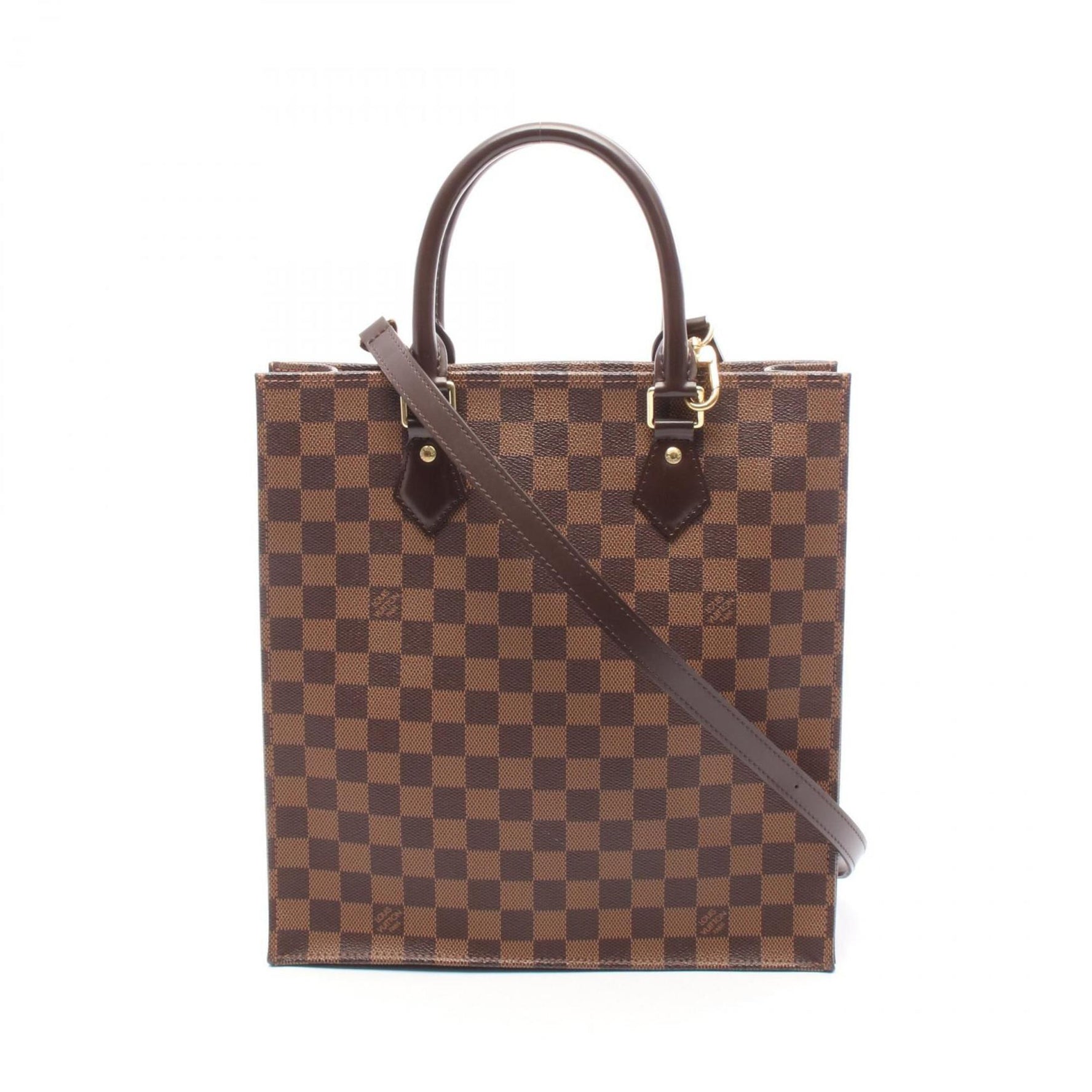 Louis Vuitton Sac Plat PM Tote Bag, Coated Canvas, Leather, Damier
