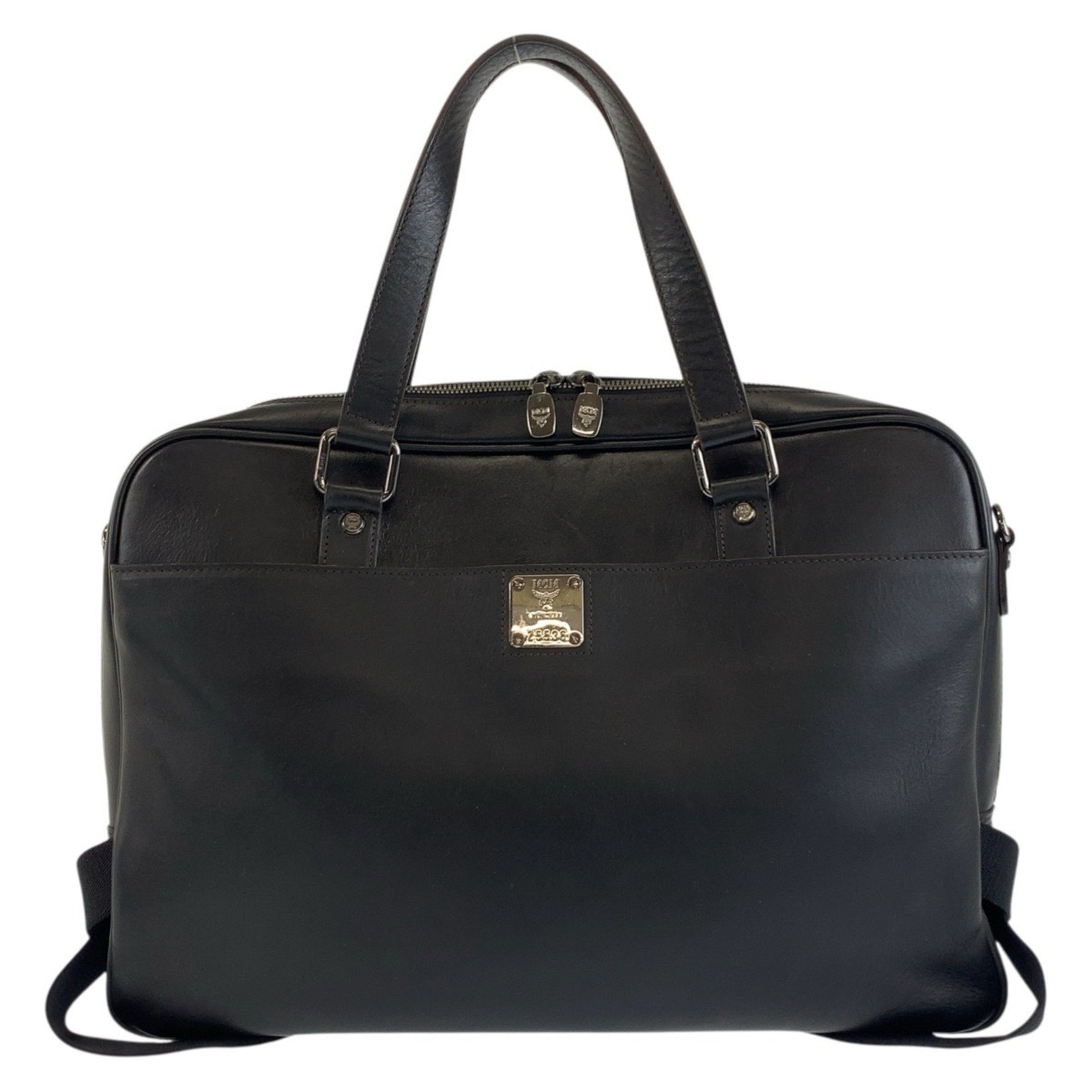 MCM Silver Hardware Leather Business Bag Shoulder