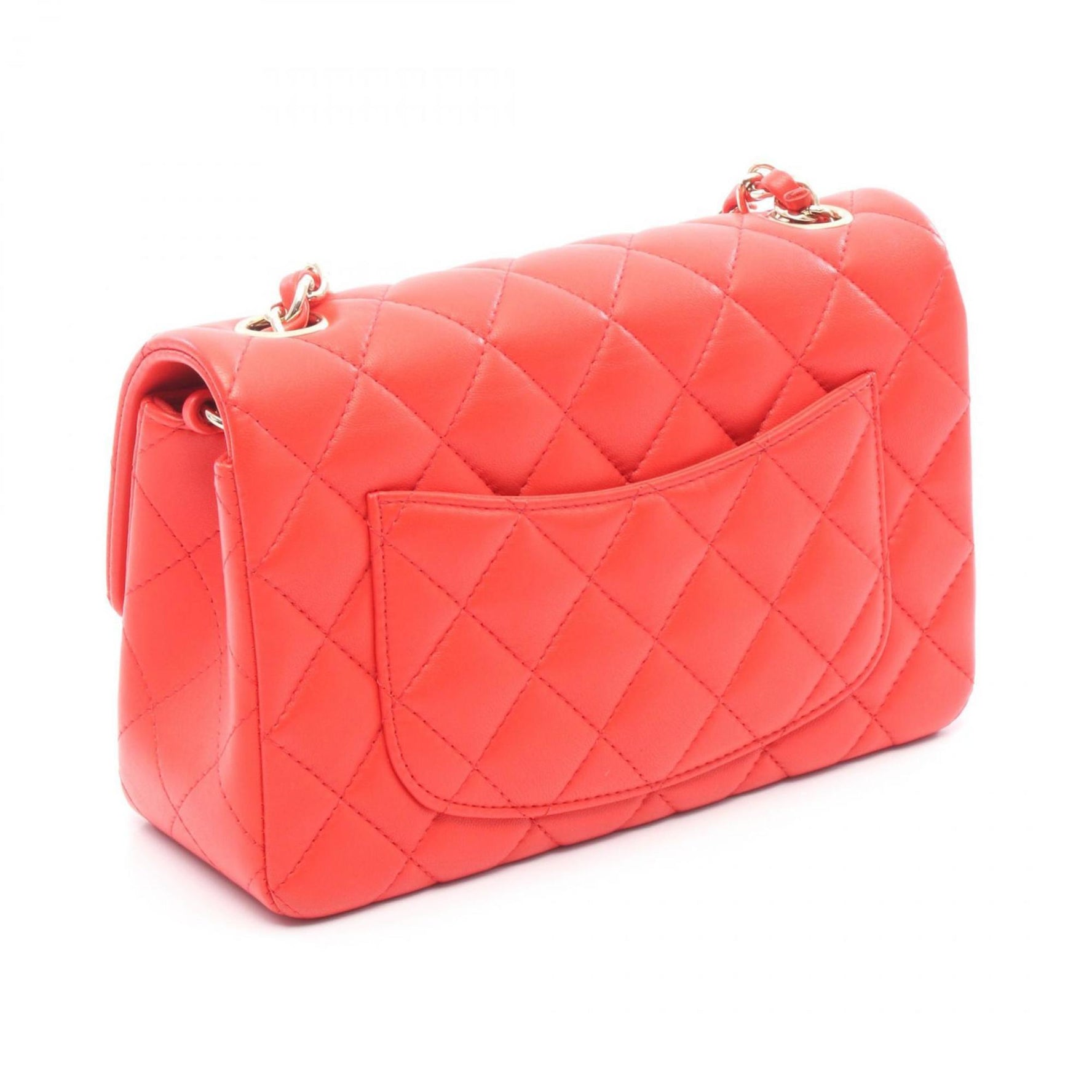 CHANEL Mini Matelasse 20 Shoulder Bag, Leather, Red