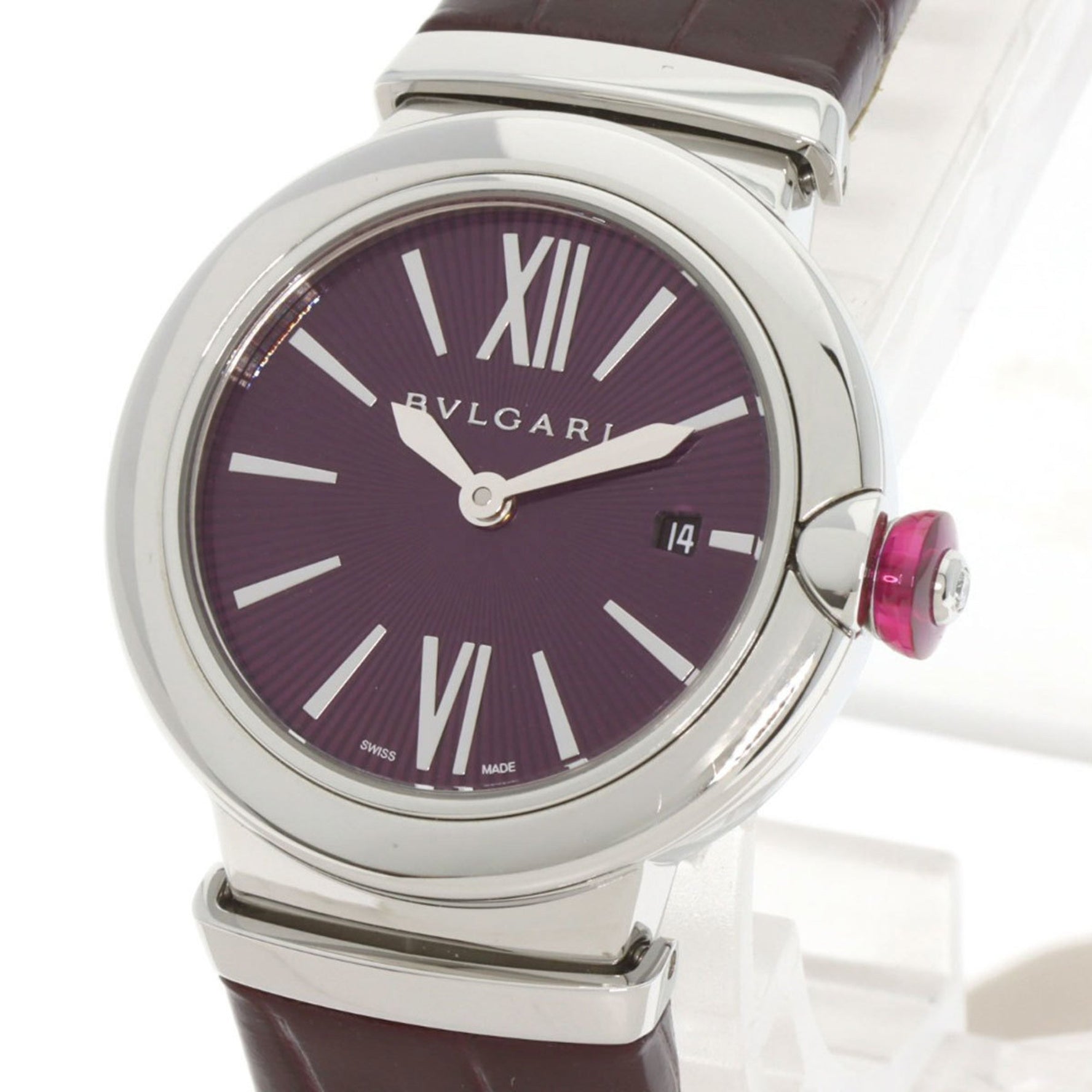 Bvlgari Lucea Stainless Steel Watch with Leather Strap