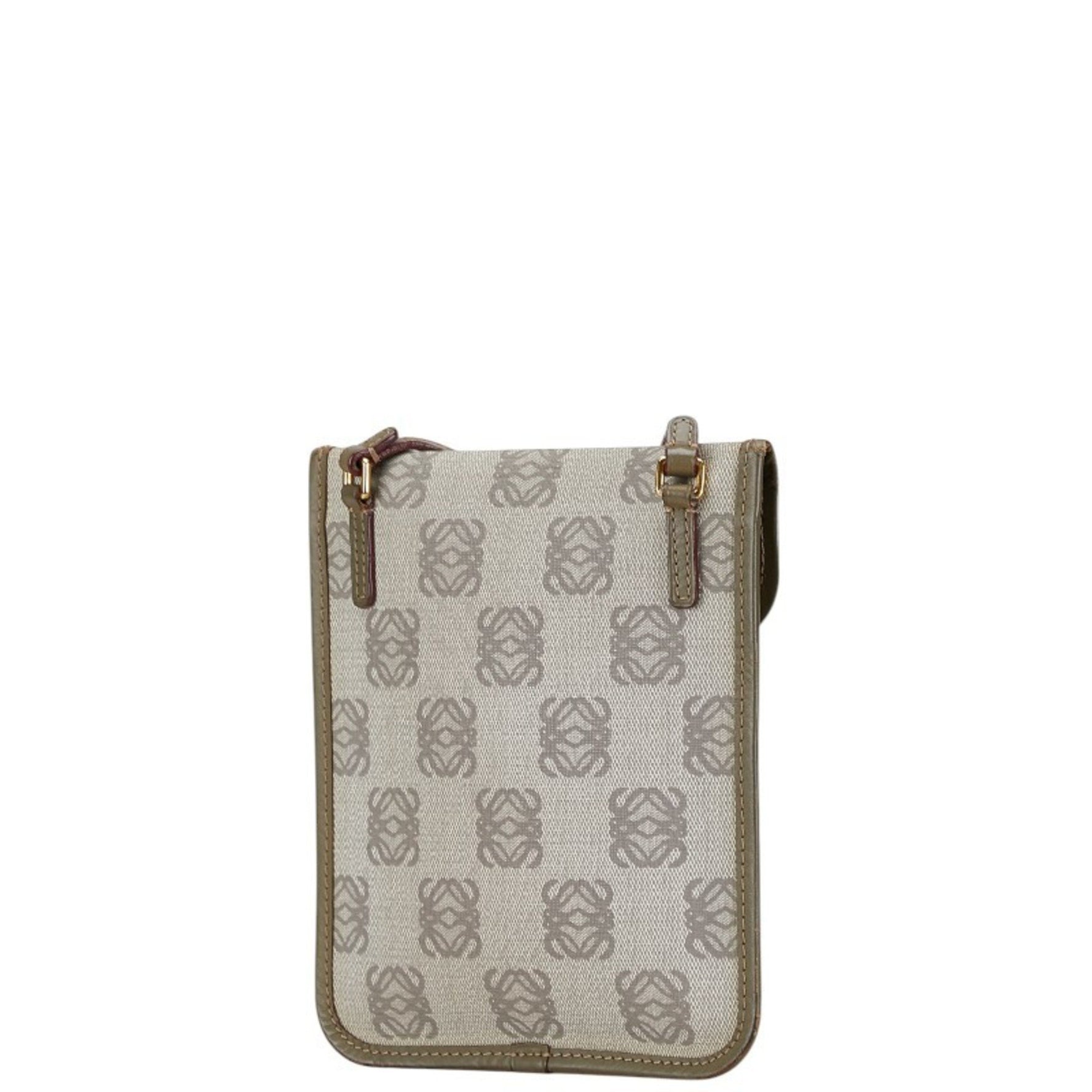 Loewe Anagram Shoulder Bag in Khaki Green Leather