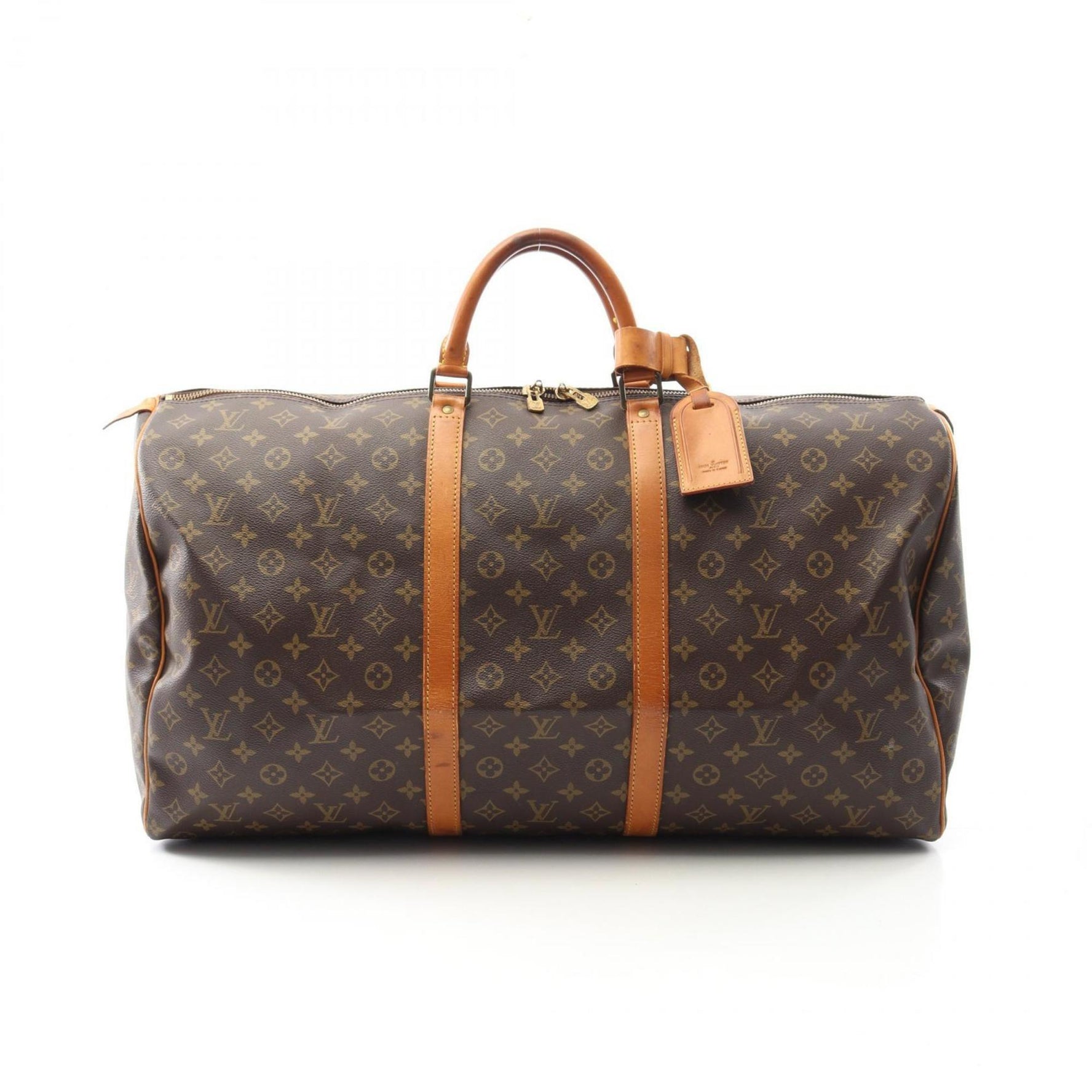 Louis Vuitton Keepall 60 Boston Bag, Coated Canvas and Leather, Monogram, Brown, Men's