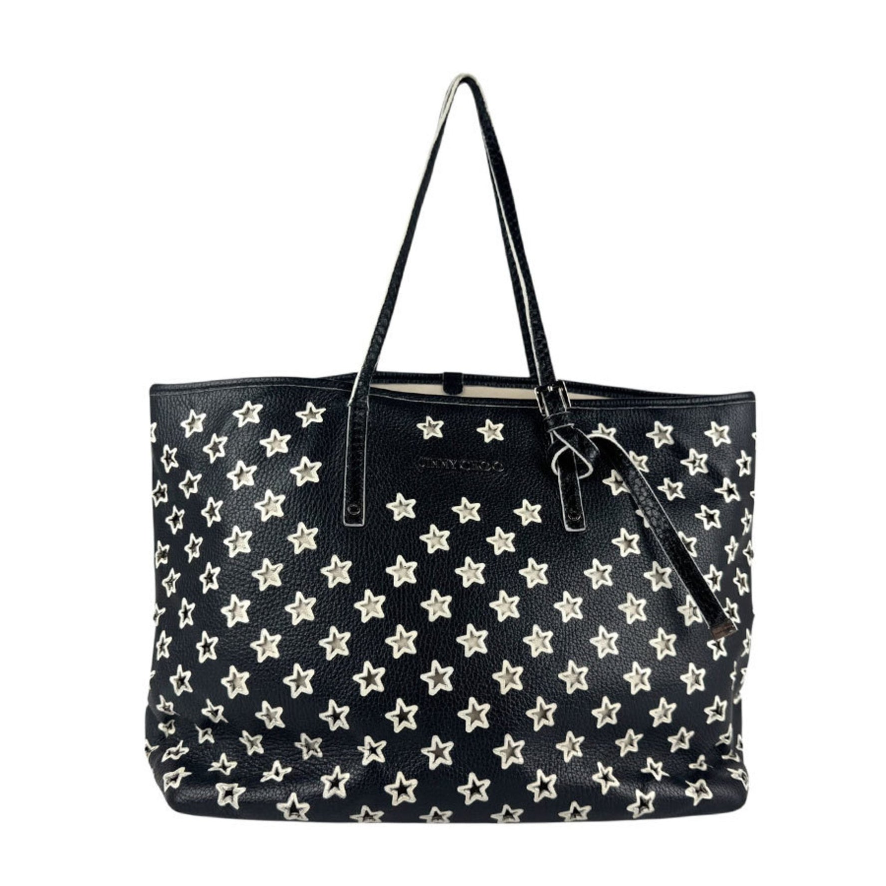 Jimmy Choo Leather Shoulder Bag/Tote Bag in Black and White