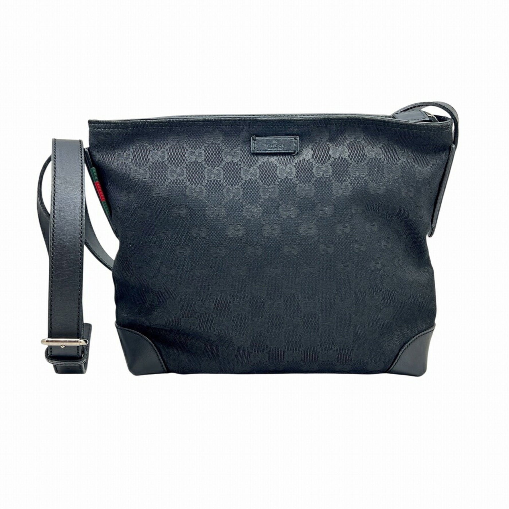 GUCCI Shoulder Bag GG Canvas Sherry Line Leather Men's