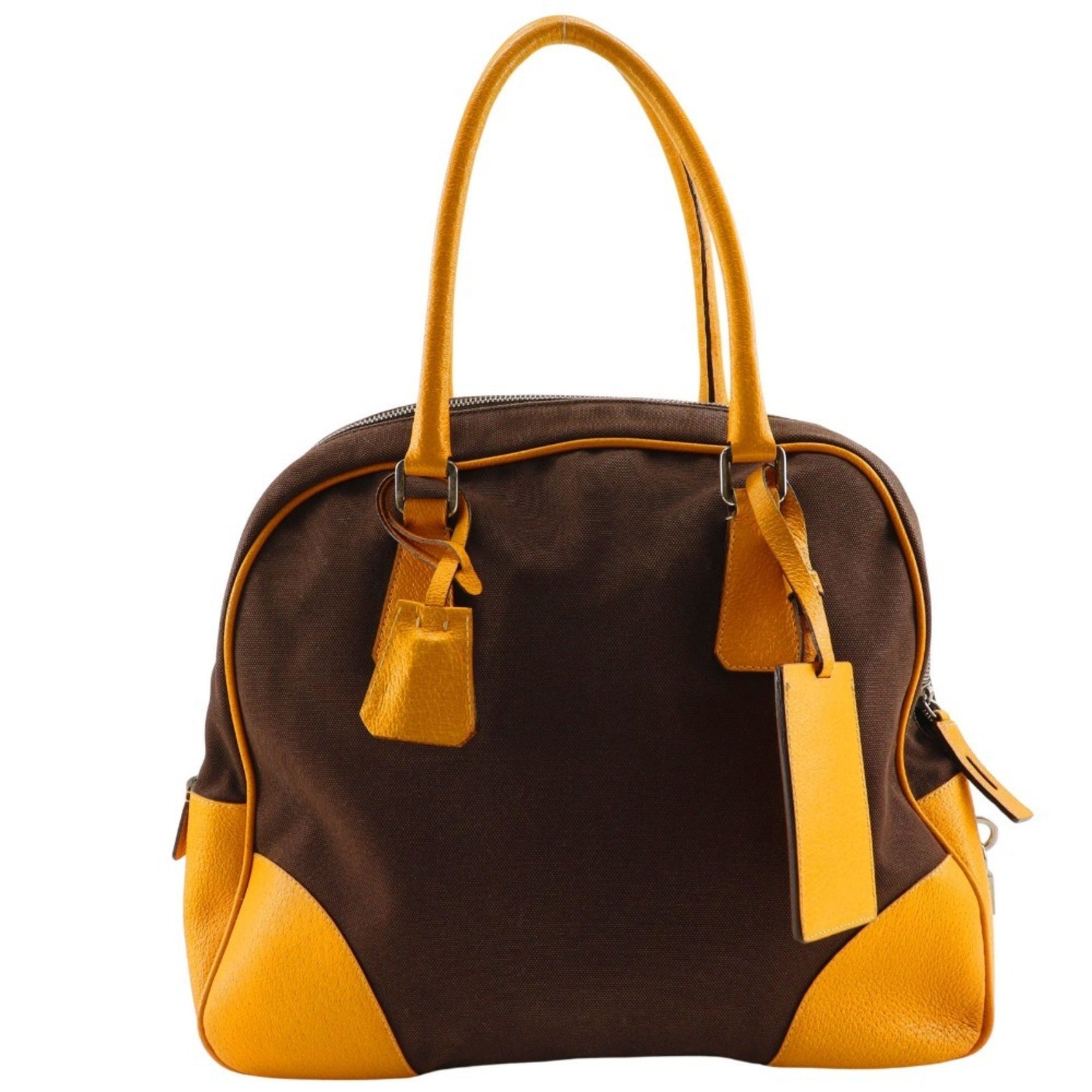 PRADA Mini Boston Tote Bag Canvas