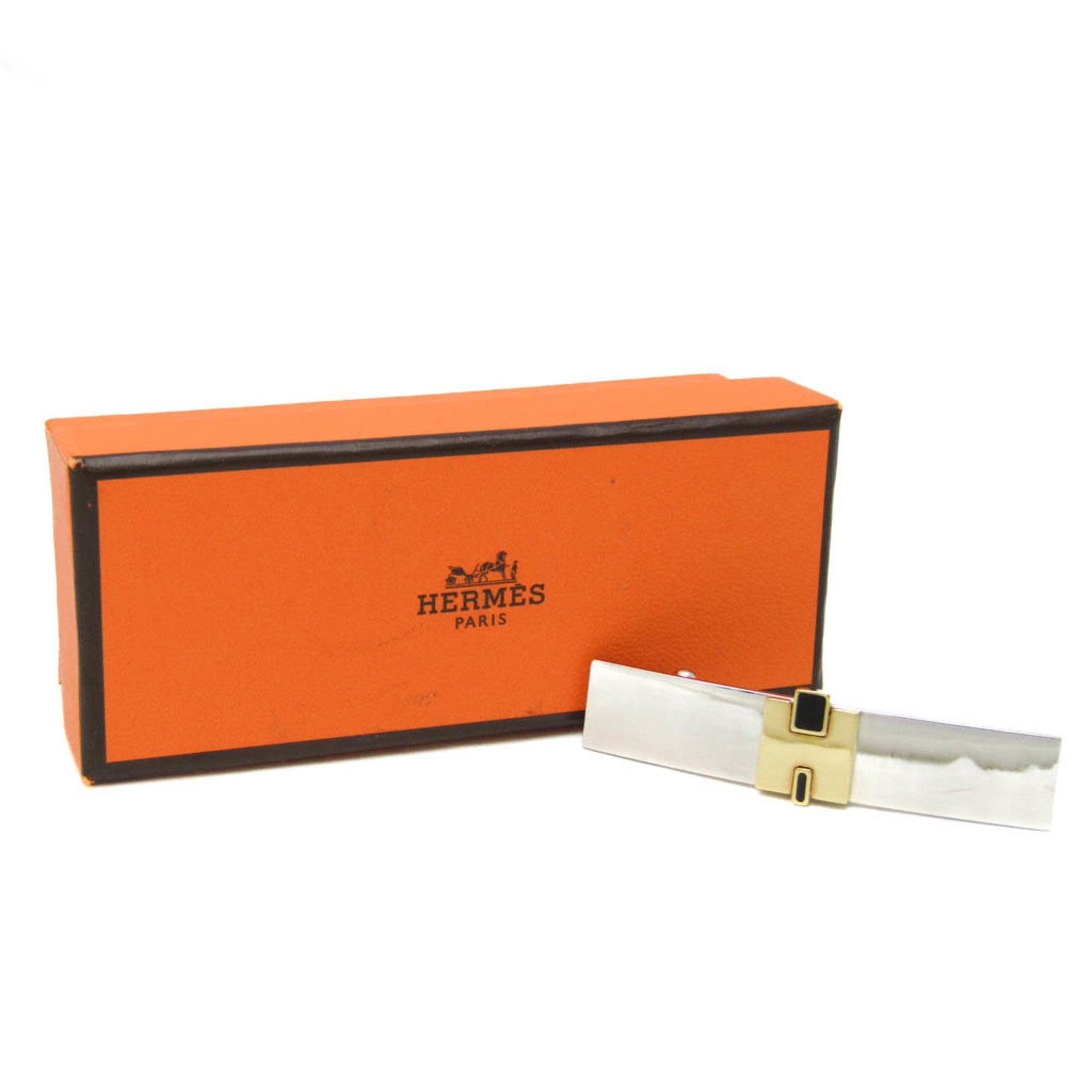 Hermes Eileen Eileen PM Metal Barrette Gold,Silver,Black