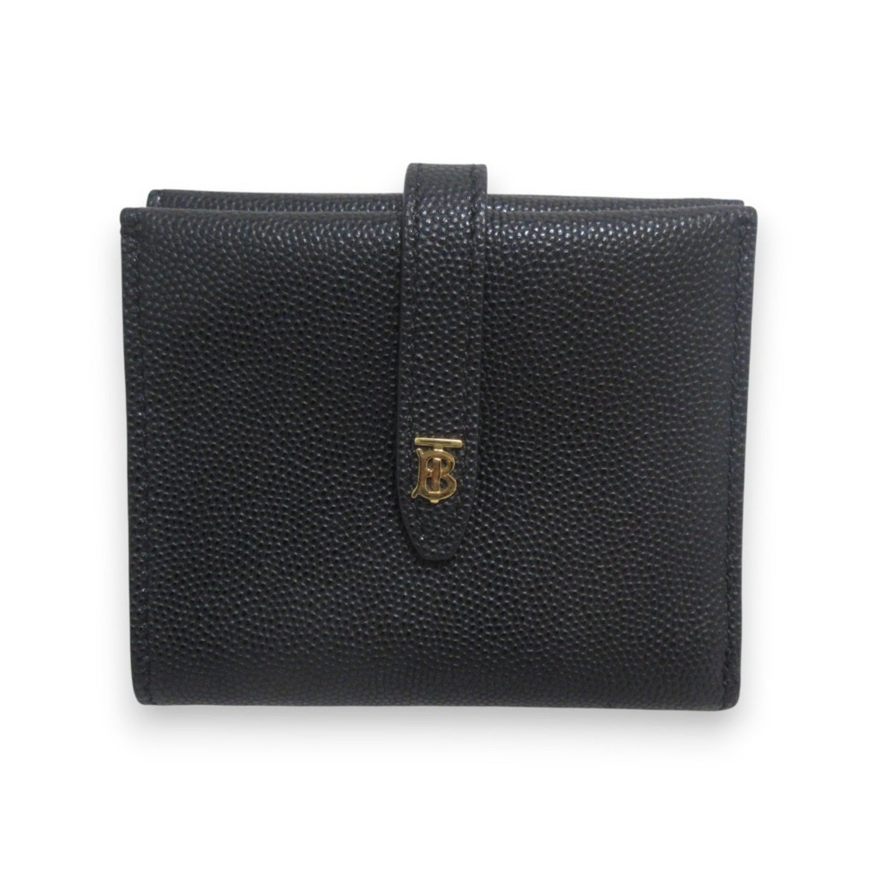 BURBERRY Thomas TB logo leather double hook bi-fold wallet compact ladies