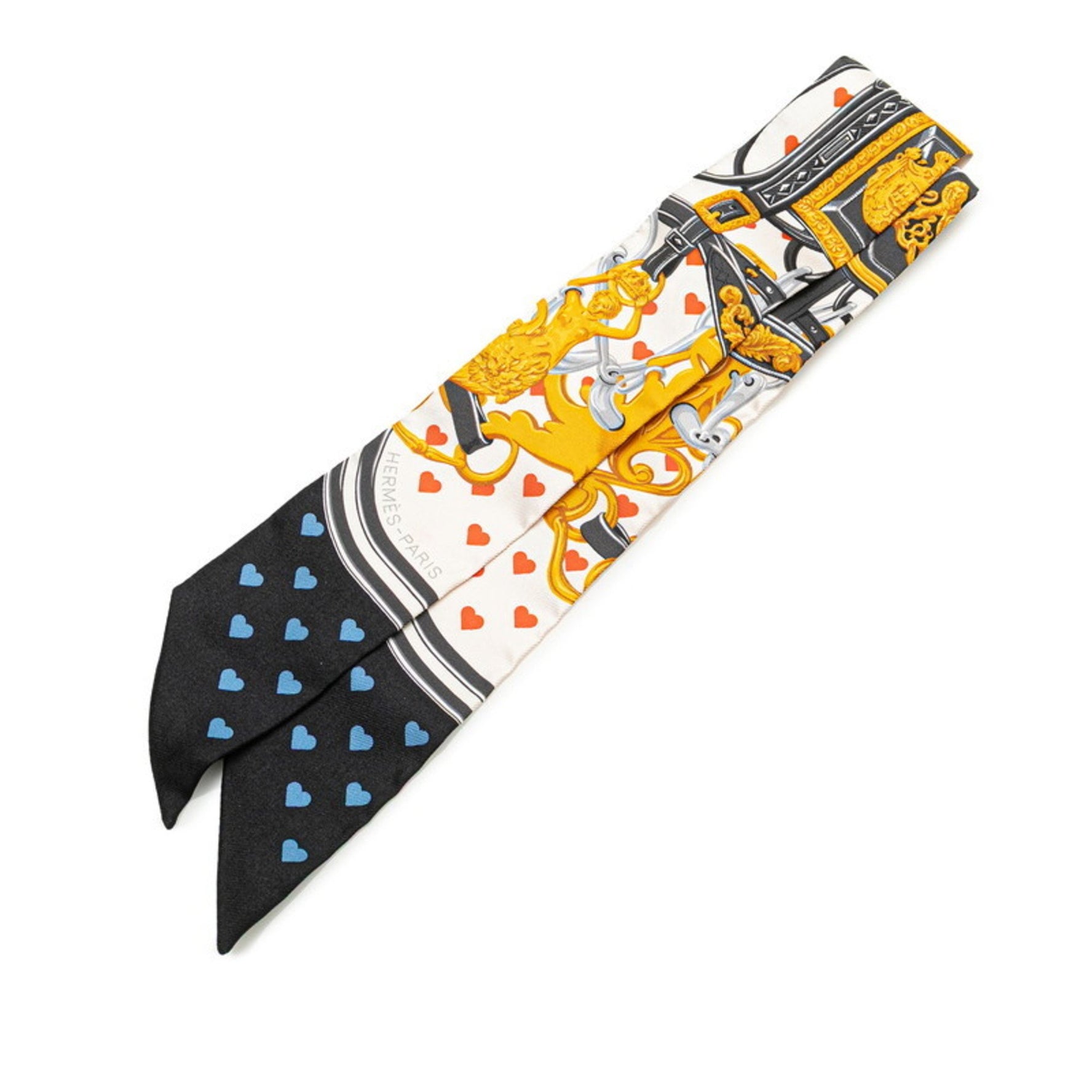 Hermes Twilly BRIDES de GALA LOVE Scarf Muffler White Multicolor Silk
