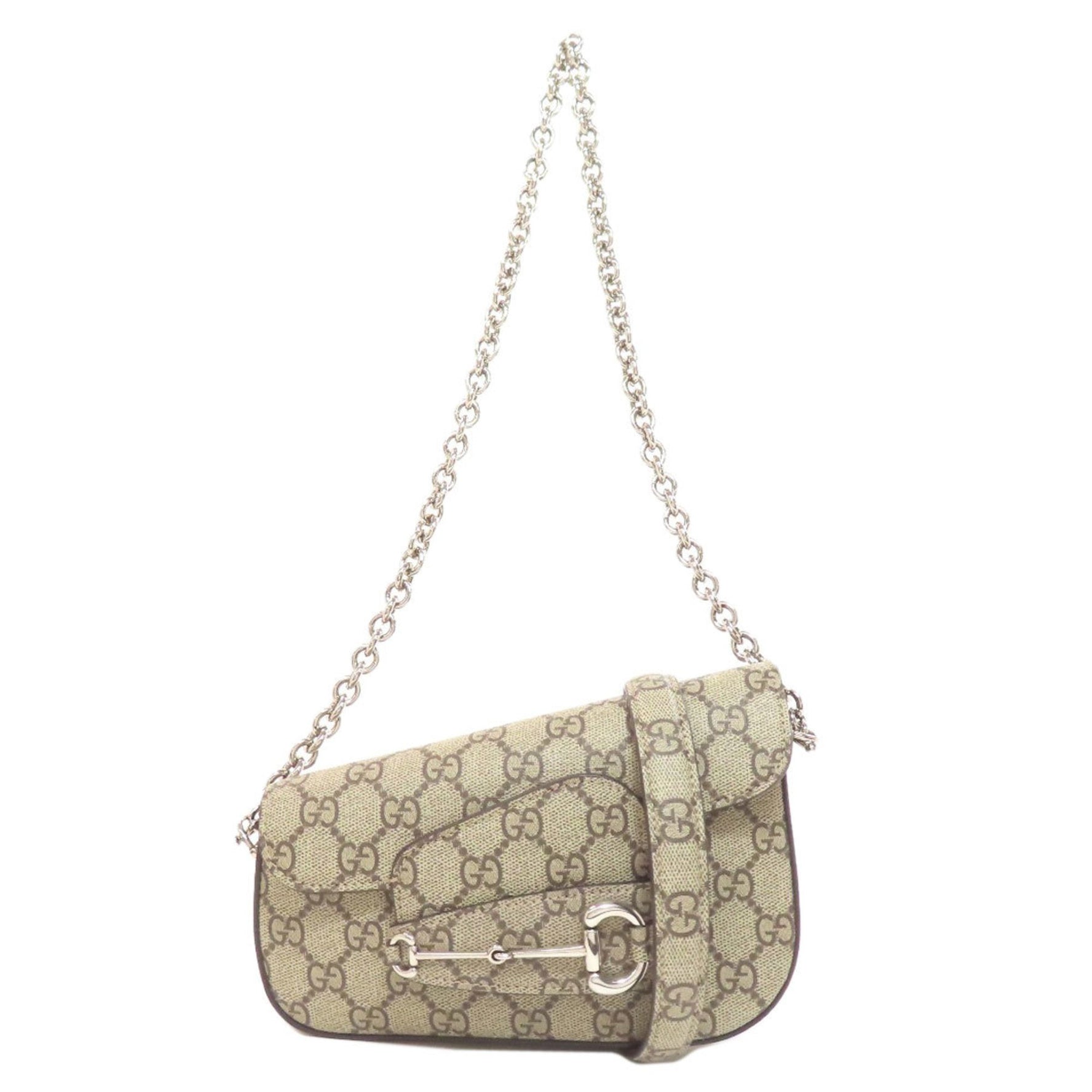 GUCCI Horsebit GG Shoulder Bag