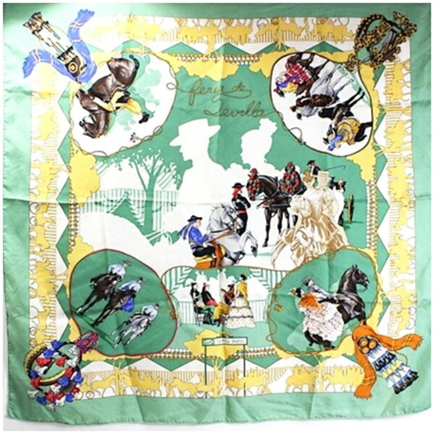 Hermes Silk Scarf Muffler Carre 90 Letra de Sevilla Holidays in Seville