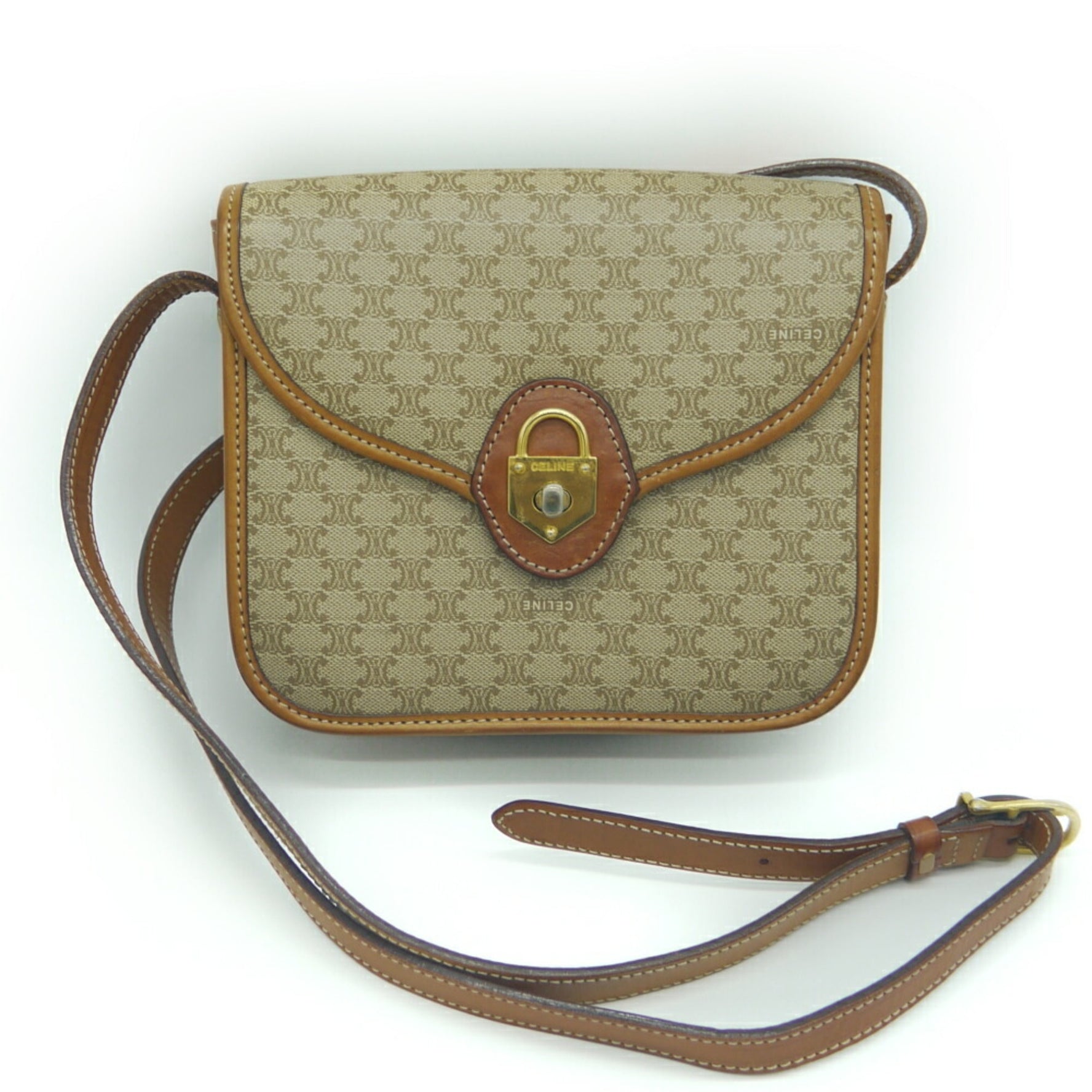 Celine Macadam pattern Cadena motif turn lock pochette shoulder bag