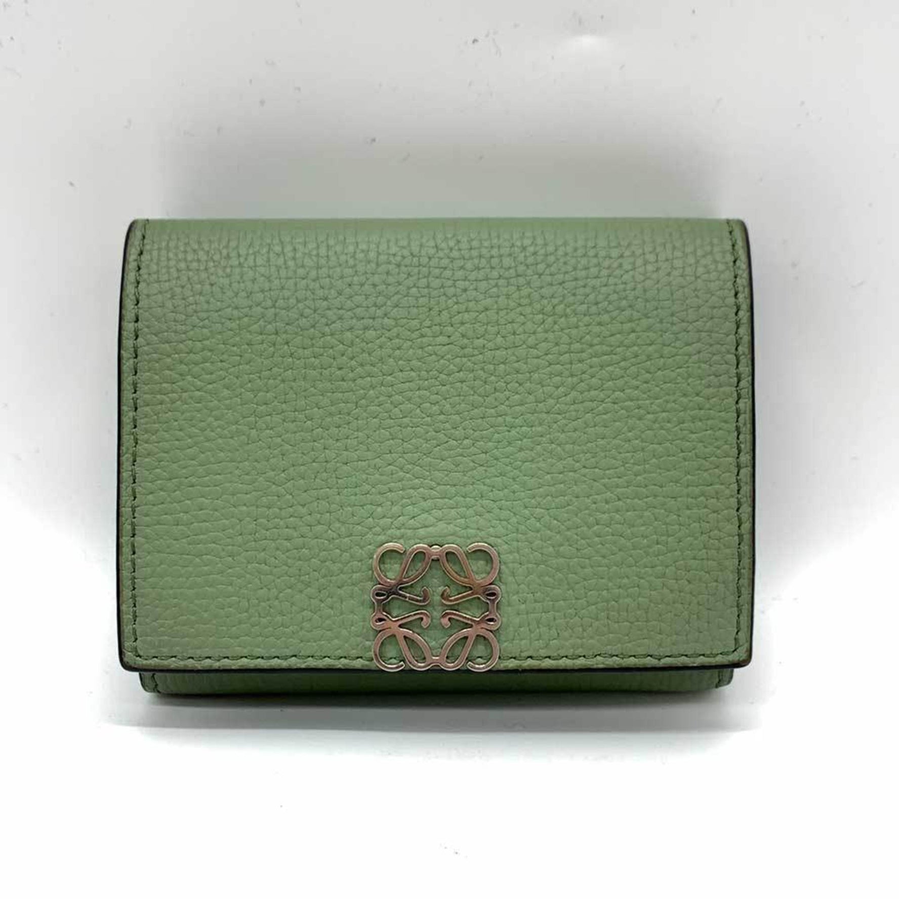 LOEWE Trifold Compact Wallet Square Anagram Leather