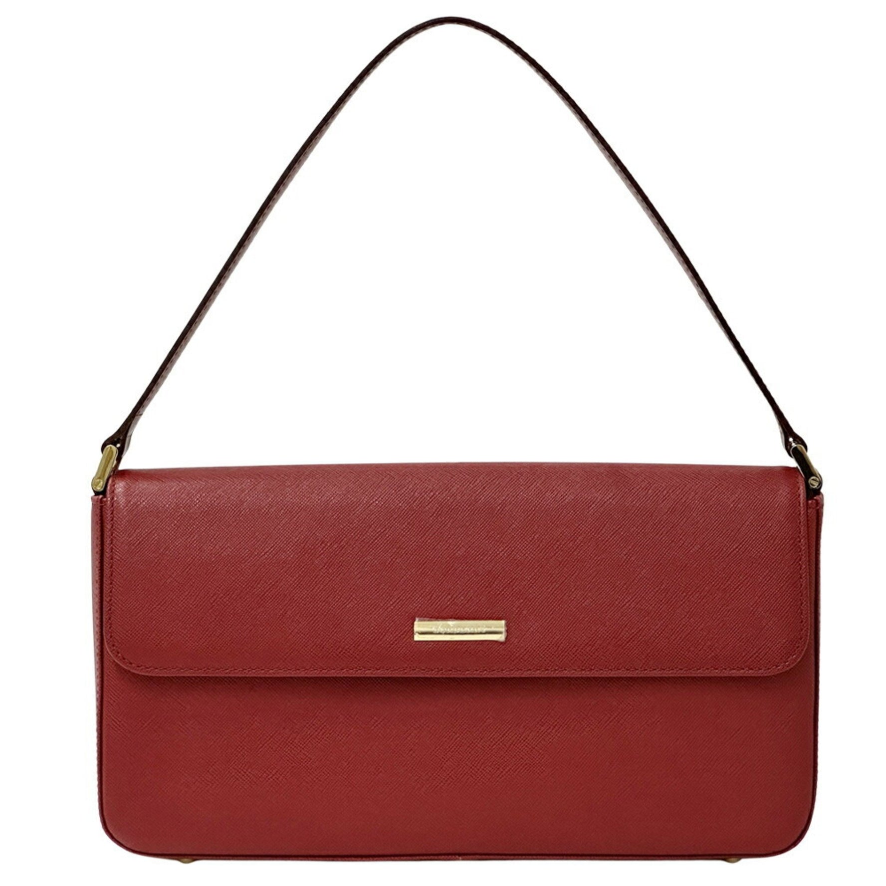 Burberry Shoulder Bag Leather Red Handbag Bordeaux