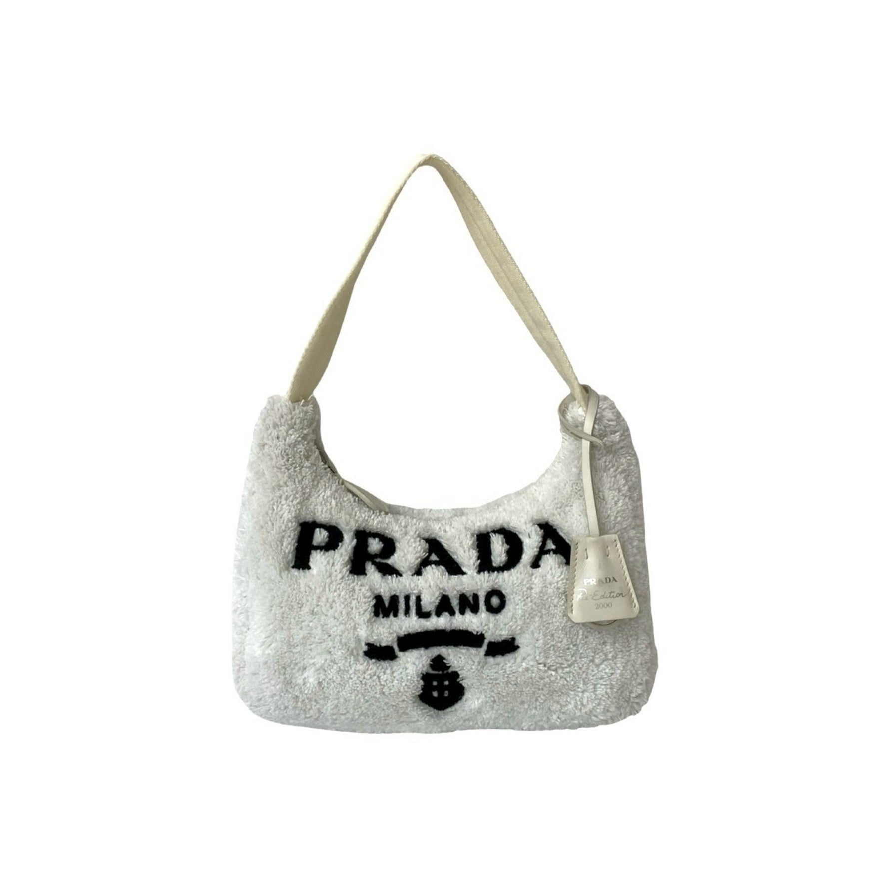 PRADA Terry Mini Triangle Logo Hardware Pile Handbag/Shoulder Bag/Pouch