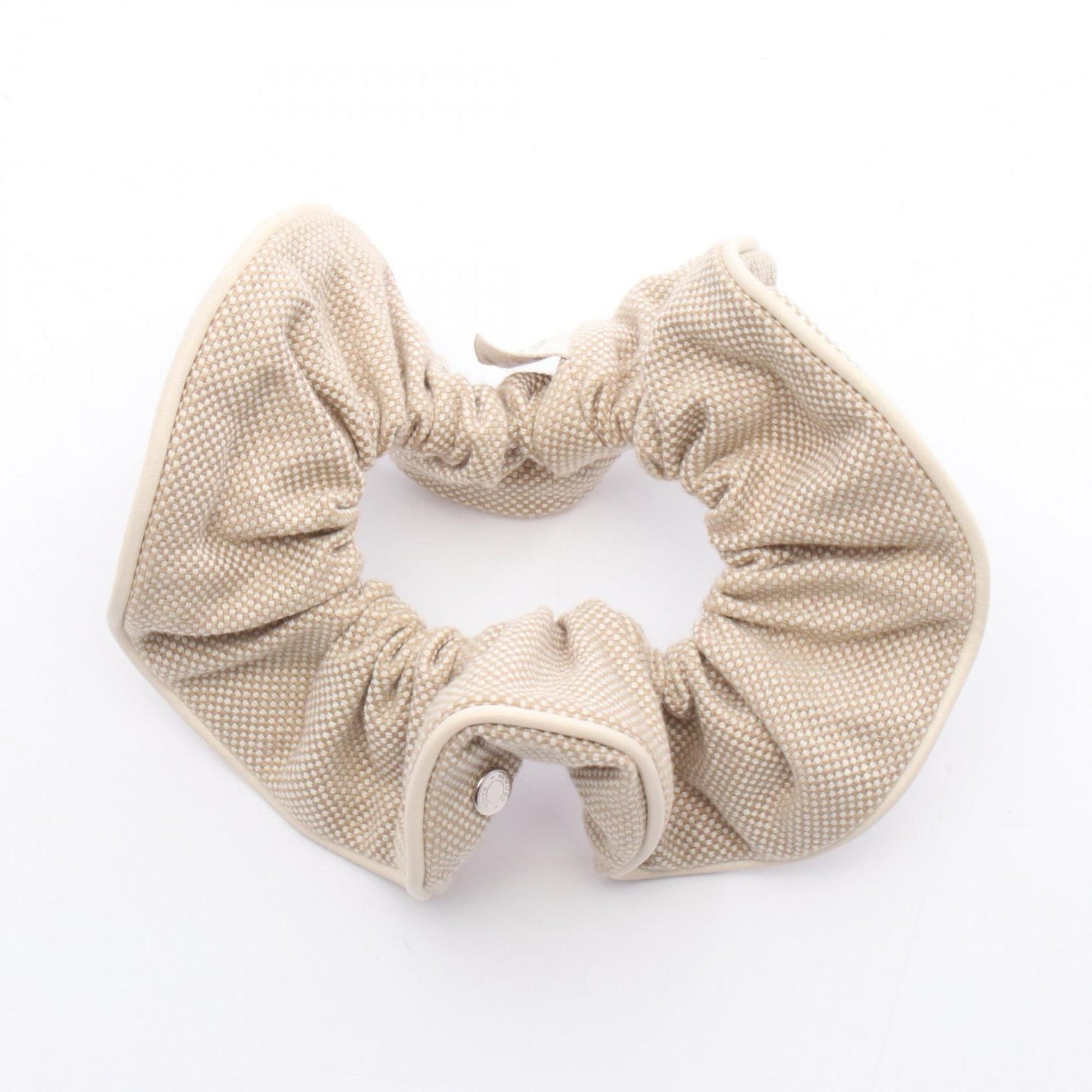 Hermes Hermès Claudia Plan Air Scrunchie, Cotton Toile H, Beige/White, DETU