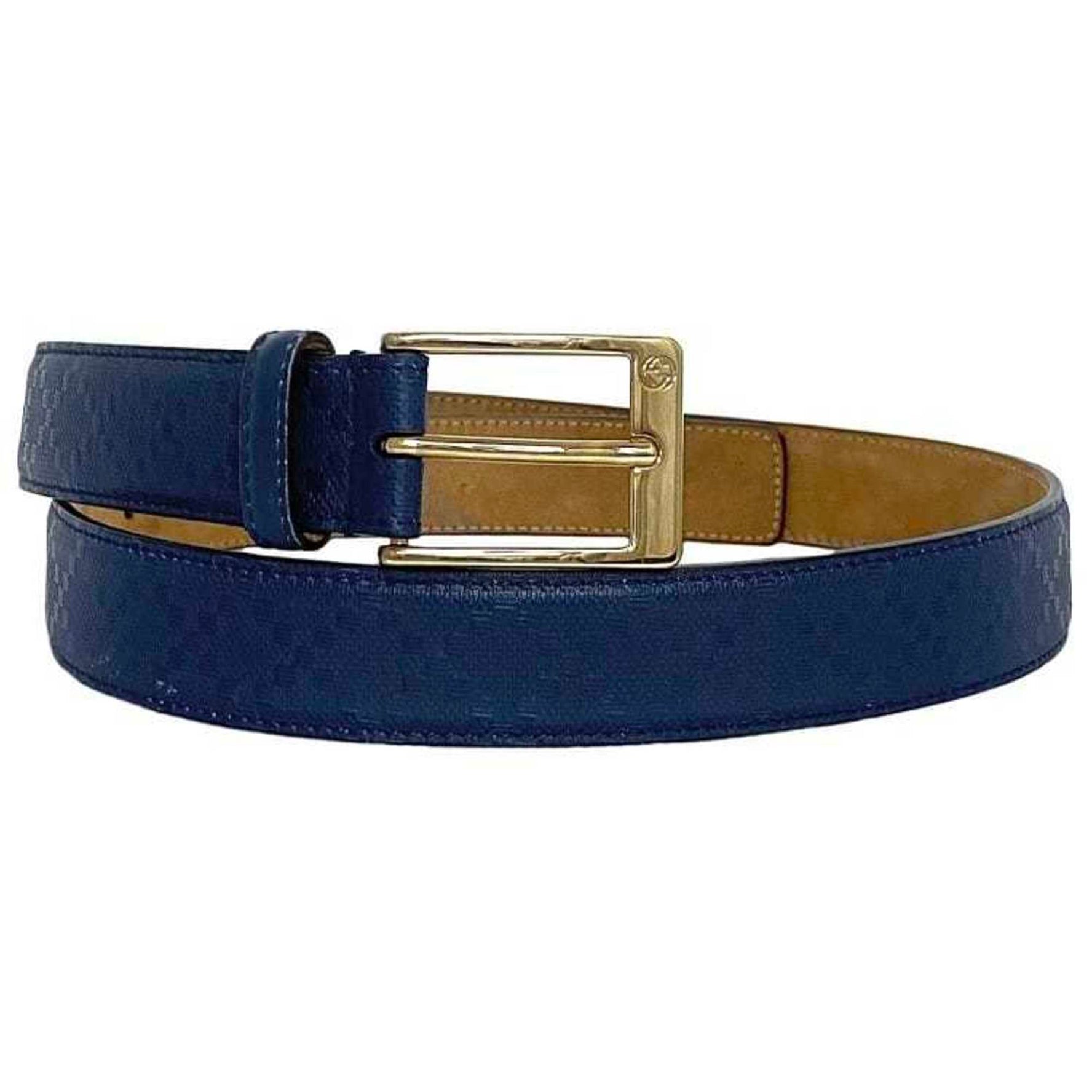 Gucci Belt Interlocking Diamante Waist Leather GG Square Buckle