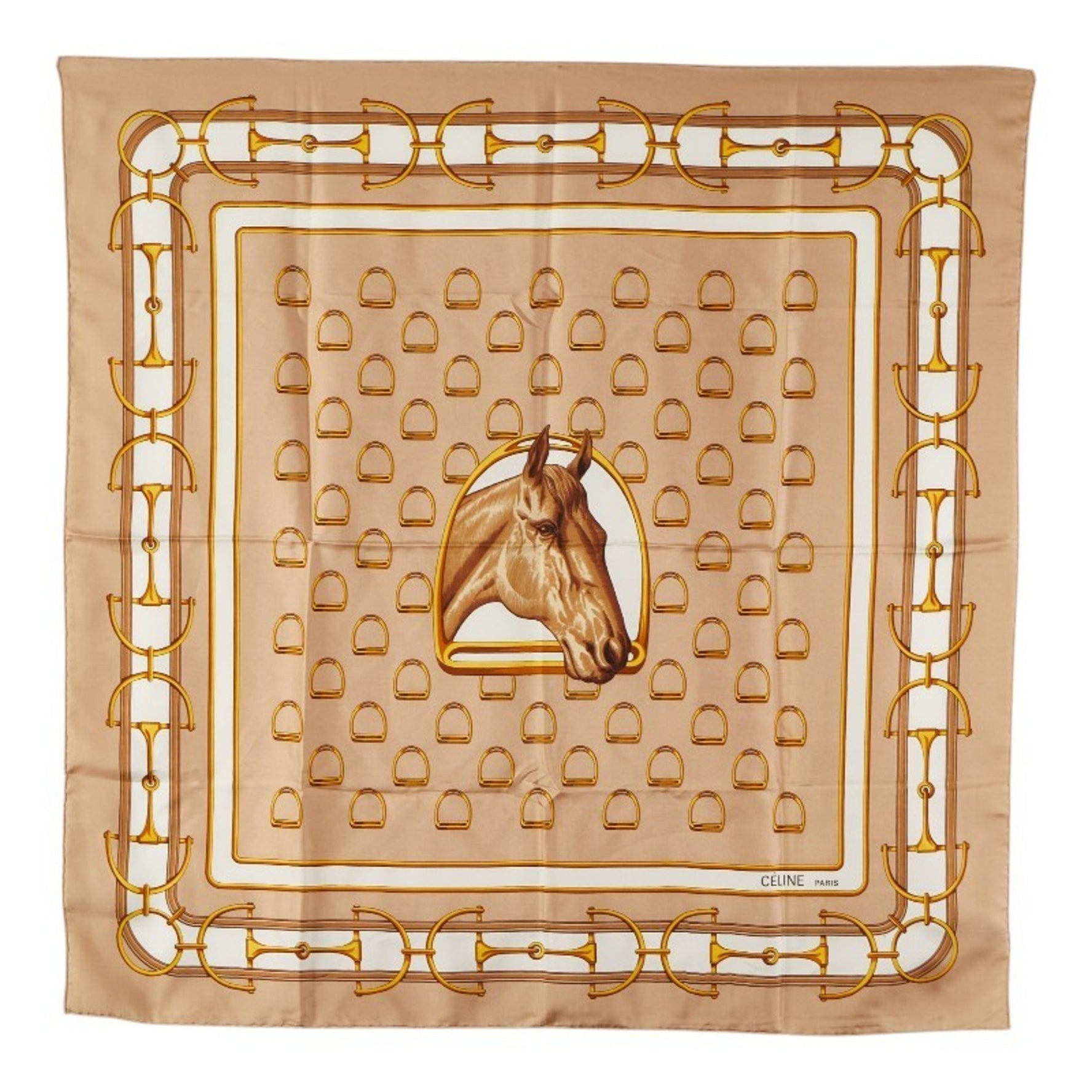 Celine Horsebit Large Scarf, Silk