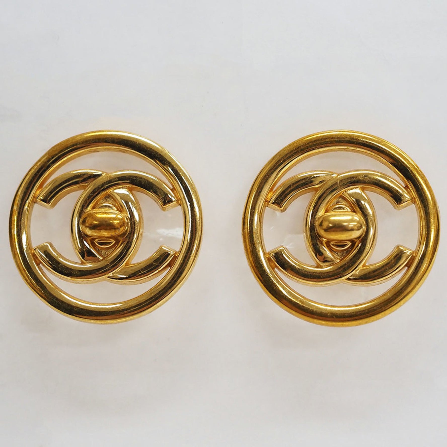 Chanel Turnlock Coco Round Earrings Circle