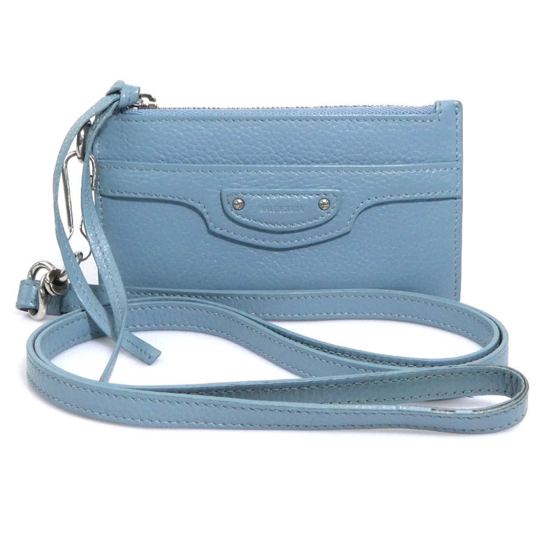 Balenciaga wallet/coin case, light blue leather
