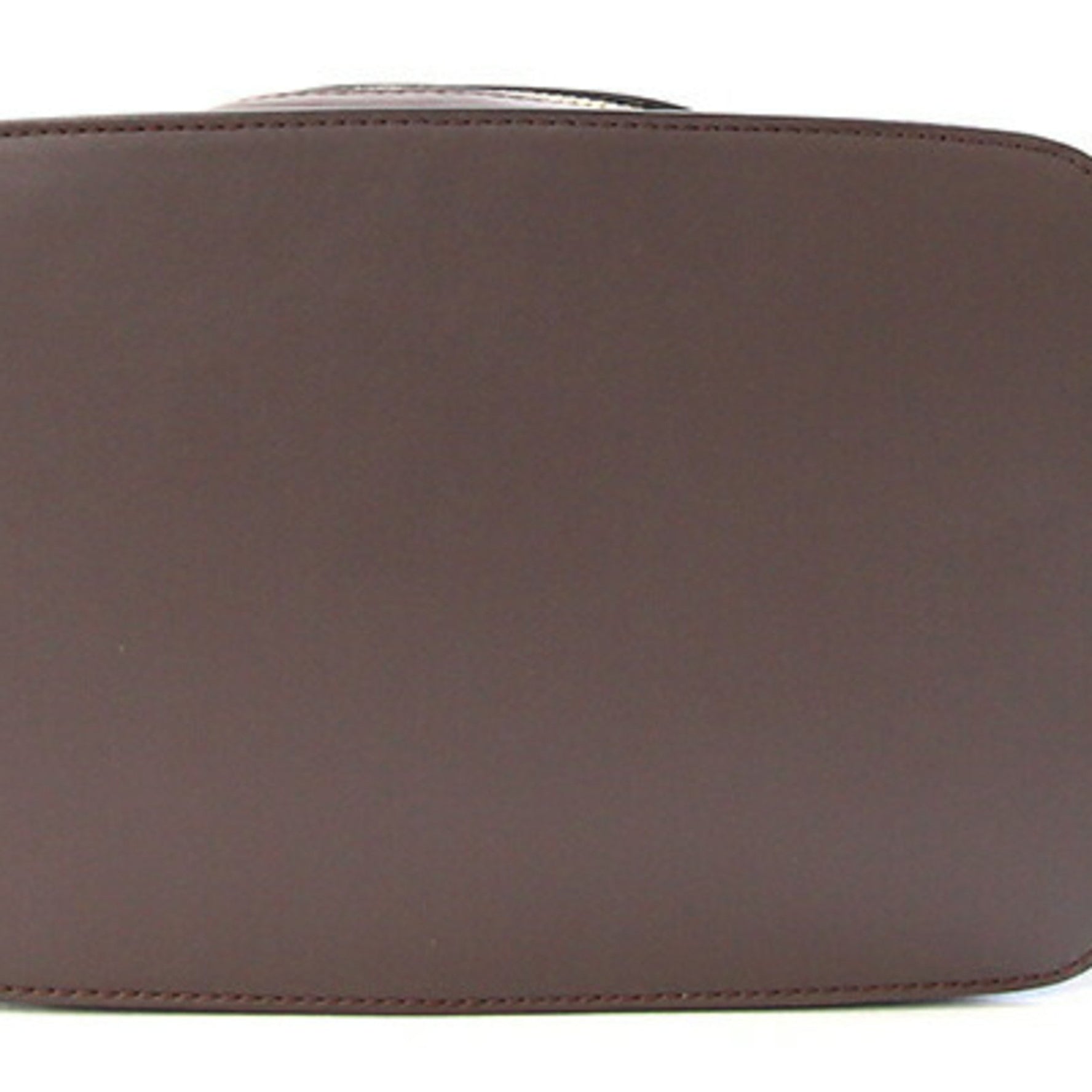 Fendi Shoulder Bag Zucca Dark Brown Leather Clutch Second FF Embossed Camera Crossbody