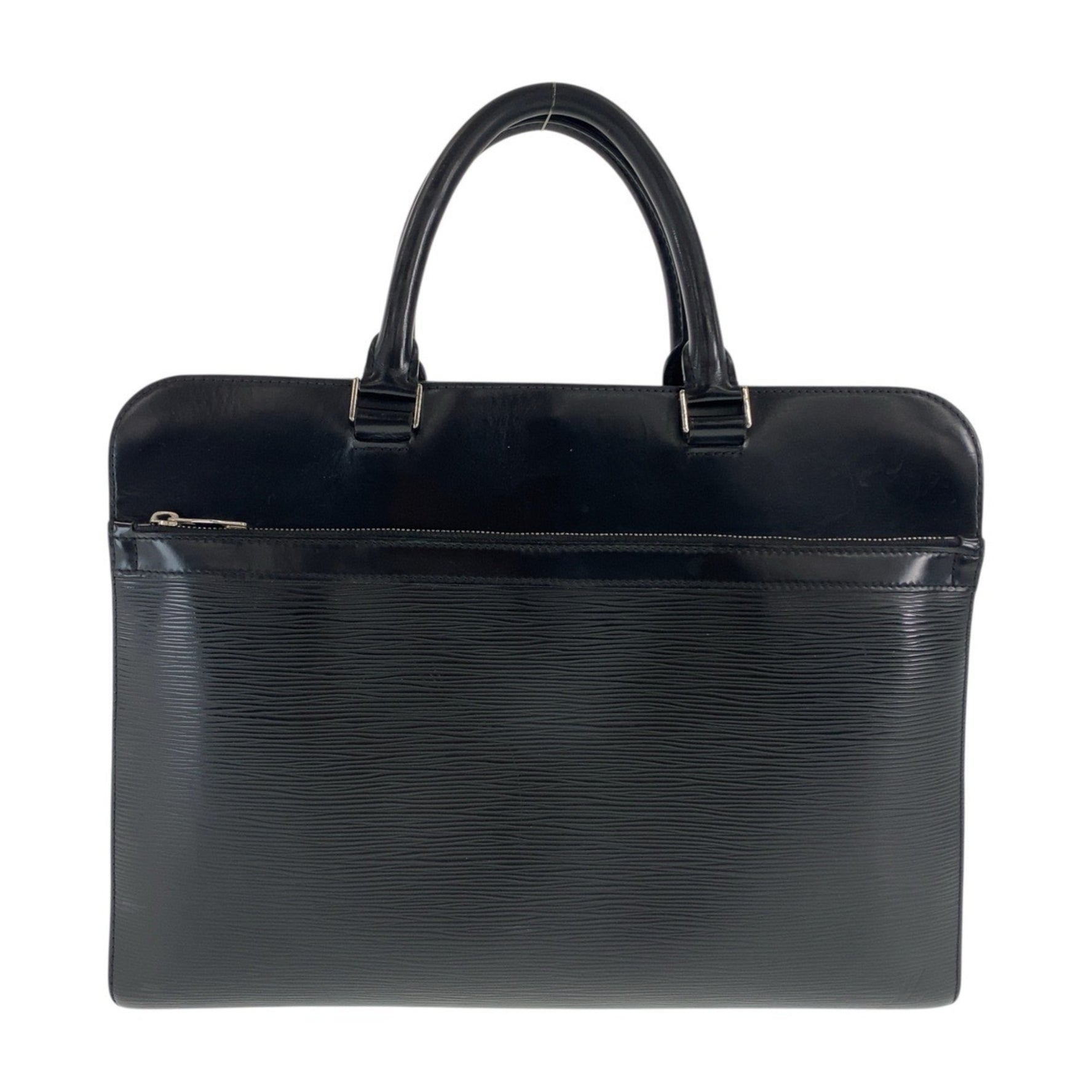 LOUIS VUITTON Epi Bassano GM Noir Black with Silver Hardware and Leather, Business Briefcase