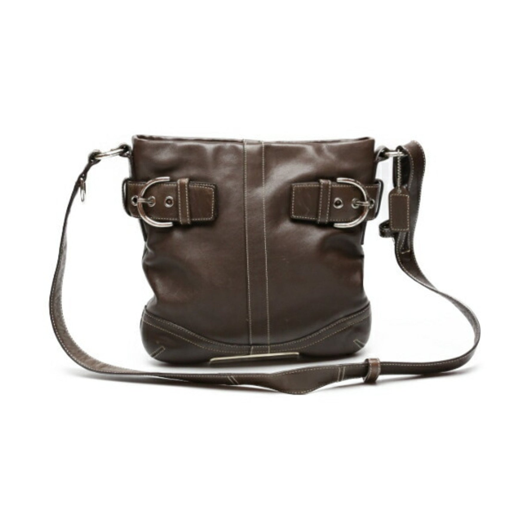 COACH Leather Soft Duffle Crossbody 1452 Dark Brown Shoulder Bag