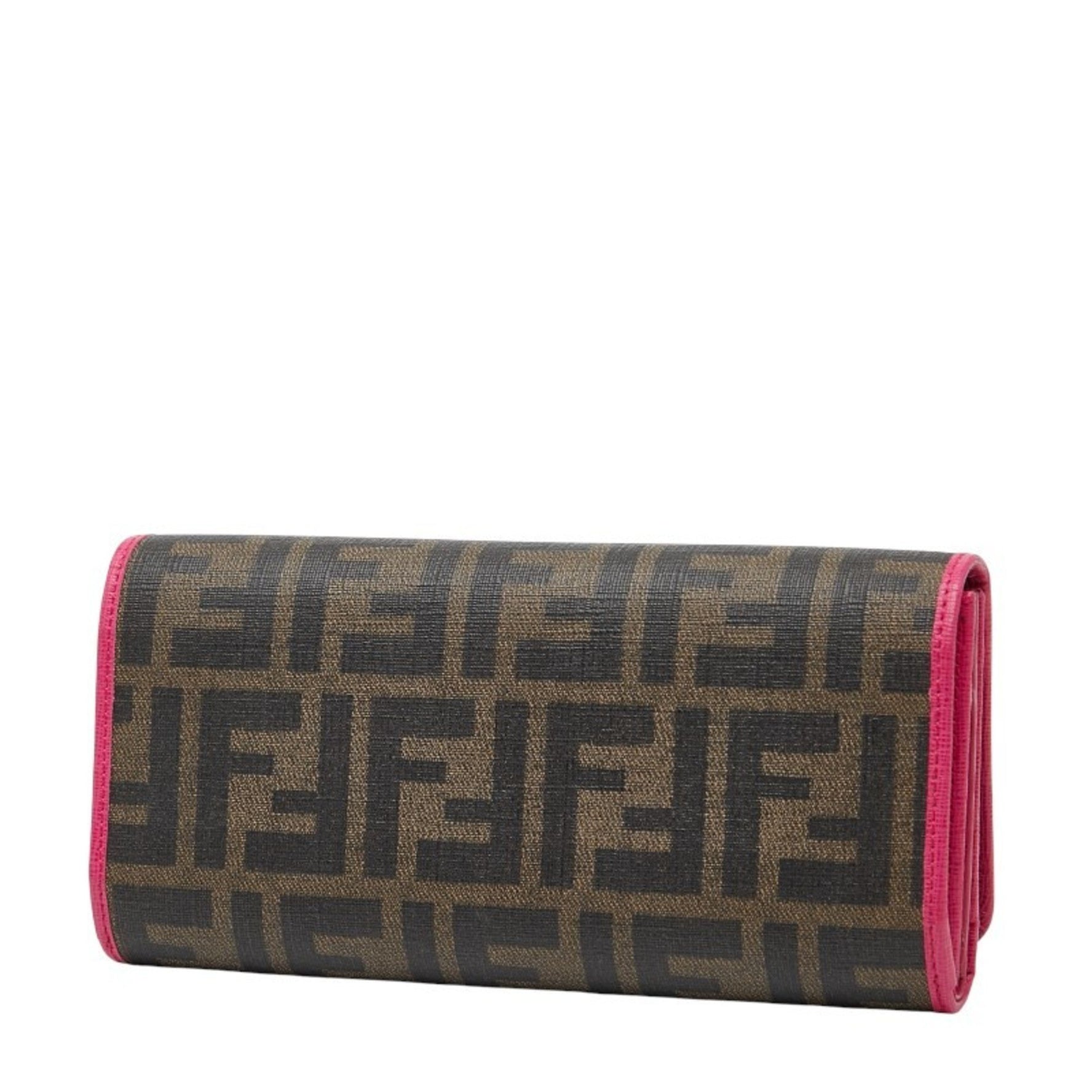 Fendi Zucca Long Wallet Brown Pink