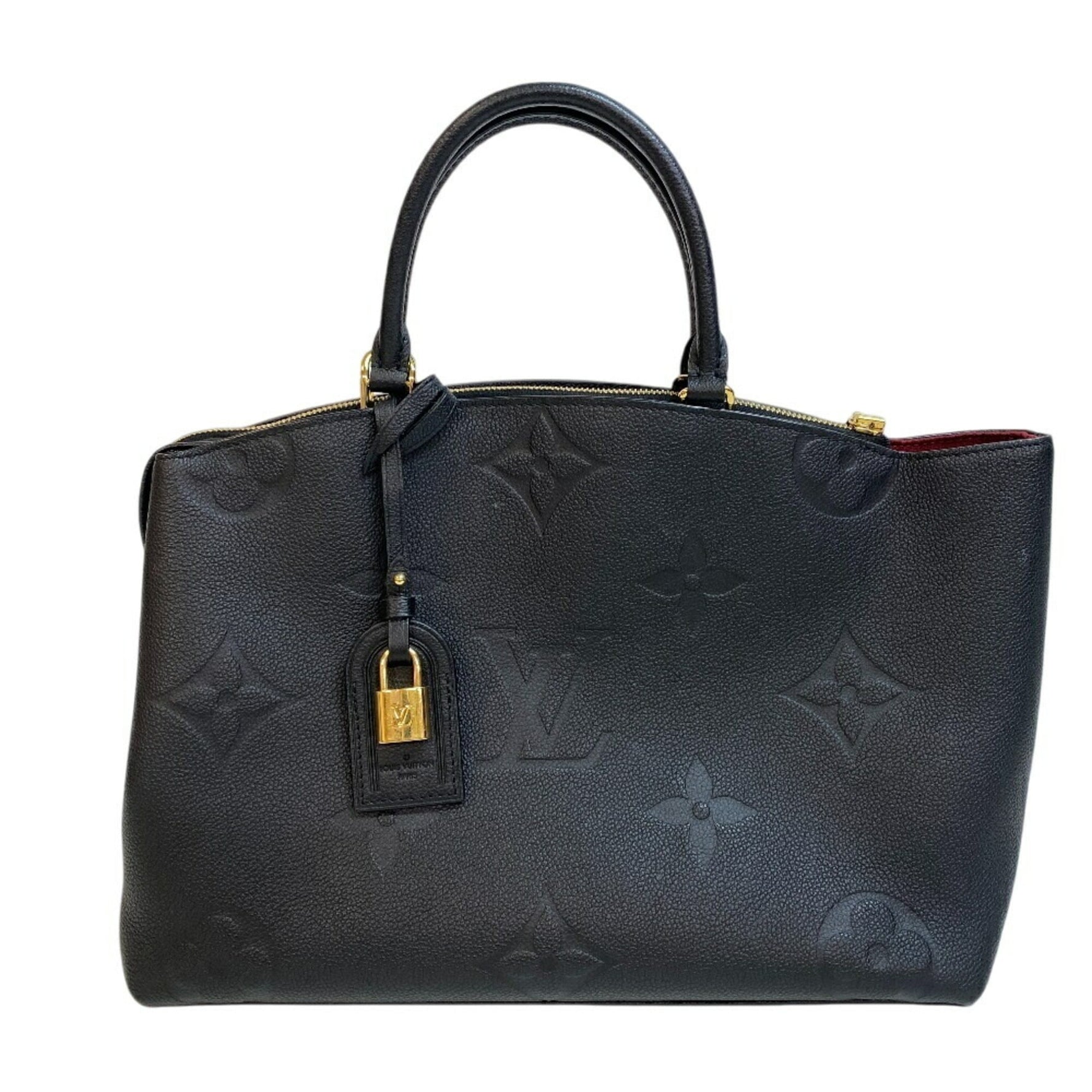 LOUIS VUITTON Grand Palais MM Handbag Monogram Empreinte Tote Bag Black