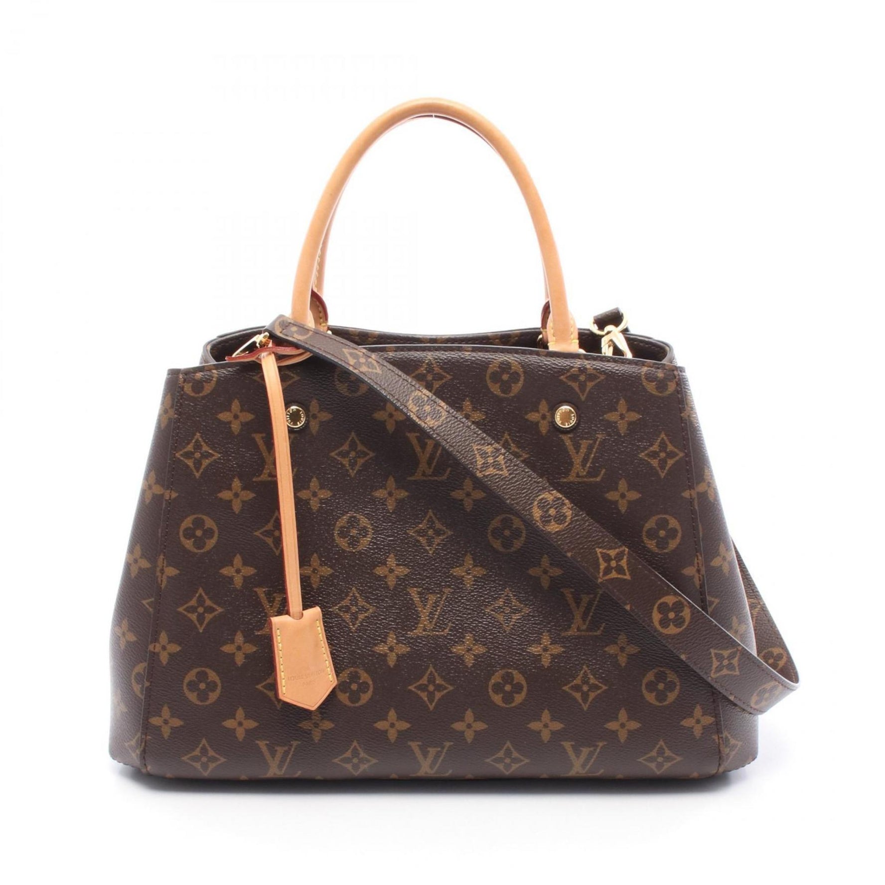 Louis Vuitton Montaigne MM Handbag, Coated Canvas and Leather, Monogram, Brown