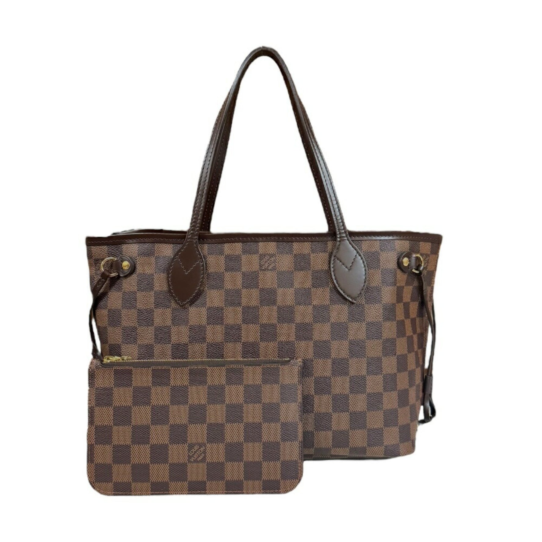 Louis Vuitton Neverfull PM Damier Tote Bag Canvas Brown