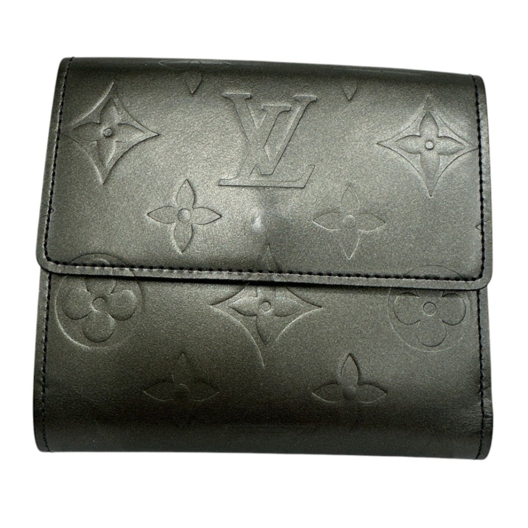 Louis Vuitton Bi-fold wallet with card pocket Monogram Porte Monnaie Billet Credit Matte Noir