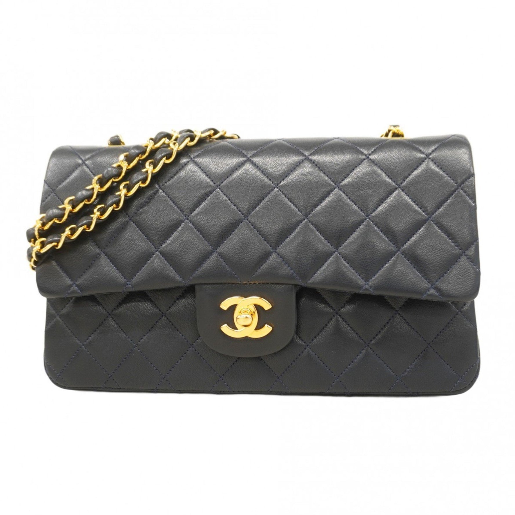 Chanel Shoulder Bag Matelasse Double Flap Chain Lambskin