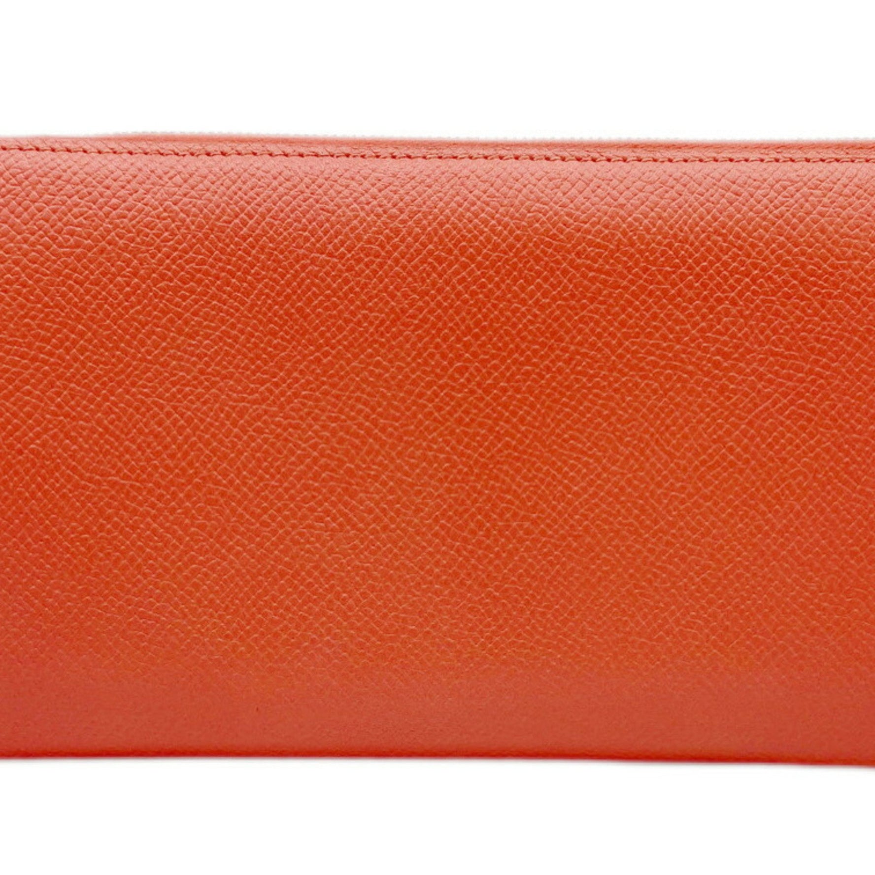HERMES Azap Long Silk In Epson Rose Jaipur □Q Engraved (2013) Wallet Round Leather Red
