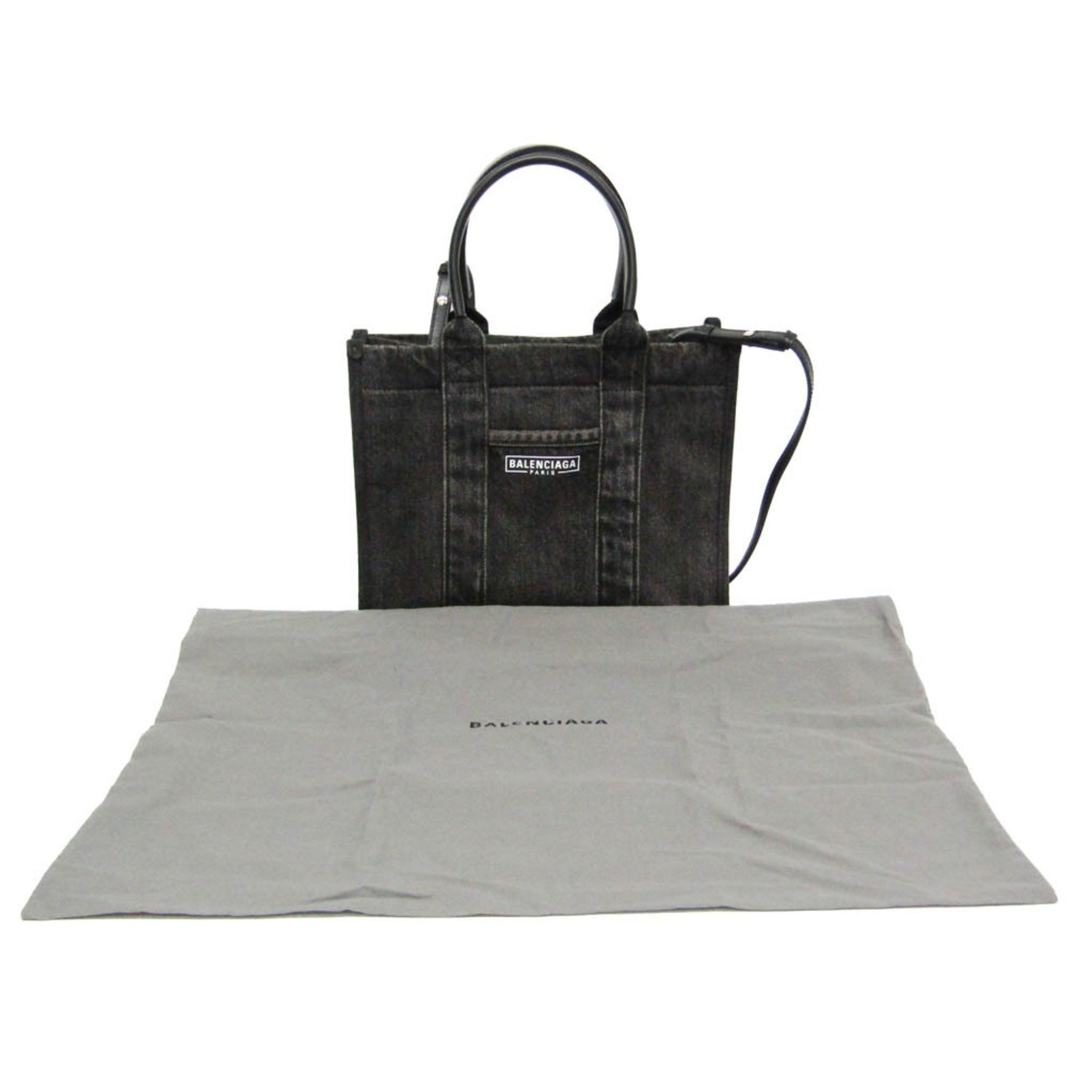 Balenciaga Hardware Small Tote Bag Men,Women Denim,Leather Handbag,Shoulder Bag