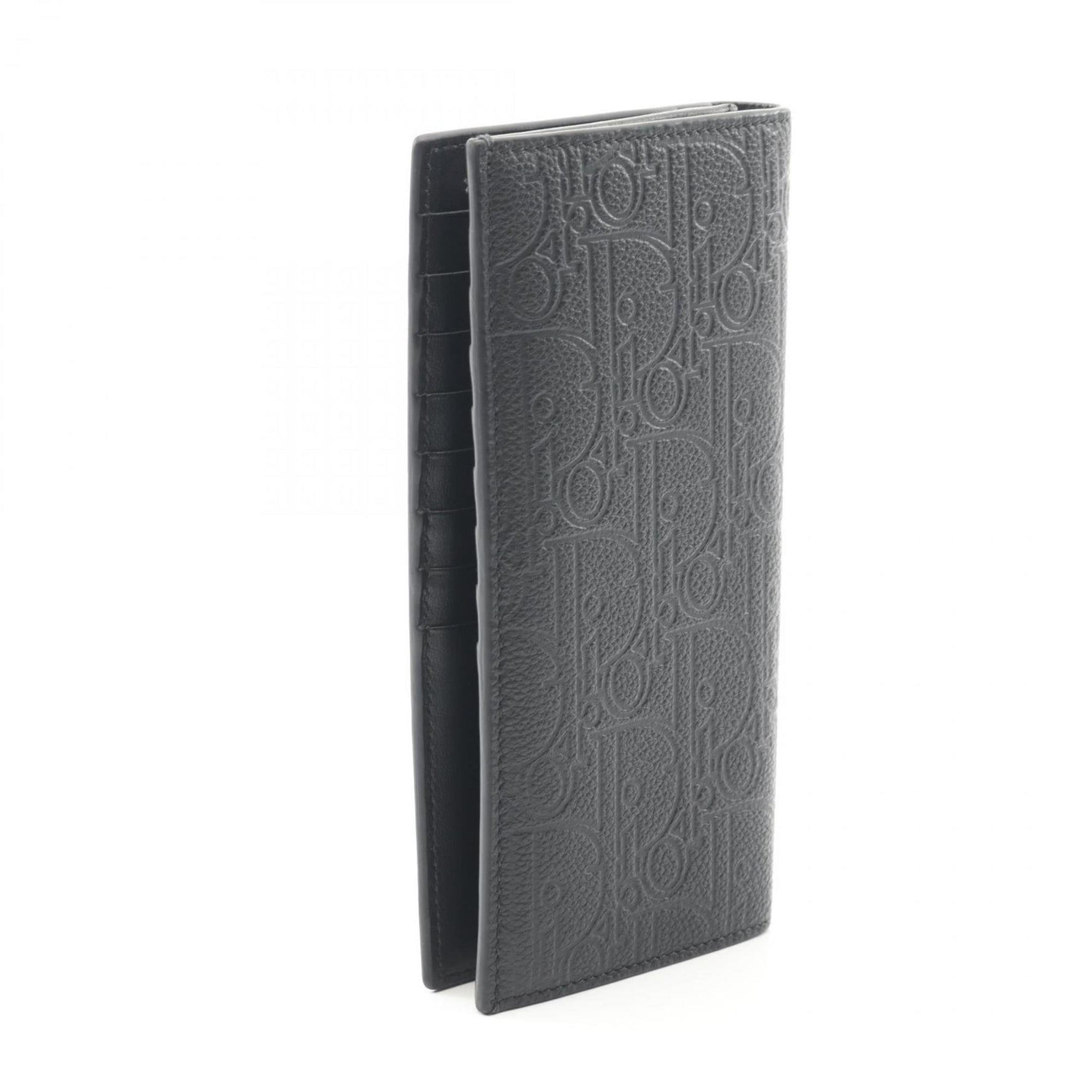 Christian Dior Dior Vertical Wallet, Bi-fold Long Leather