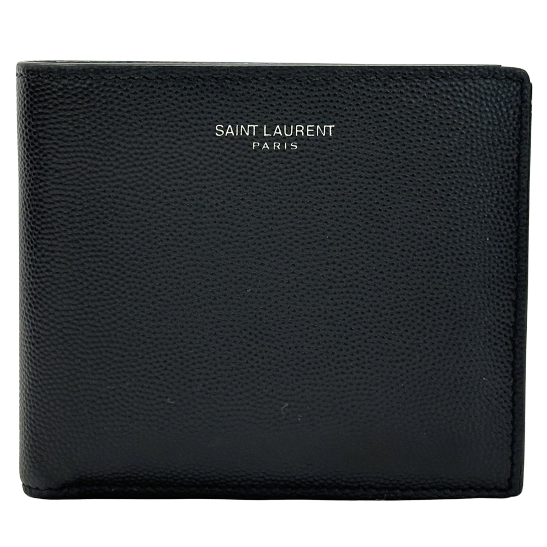 Saint Laurent bifold wallet in leather. Simple, monochrome, and fashionable.