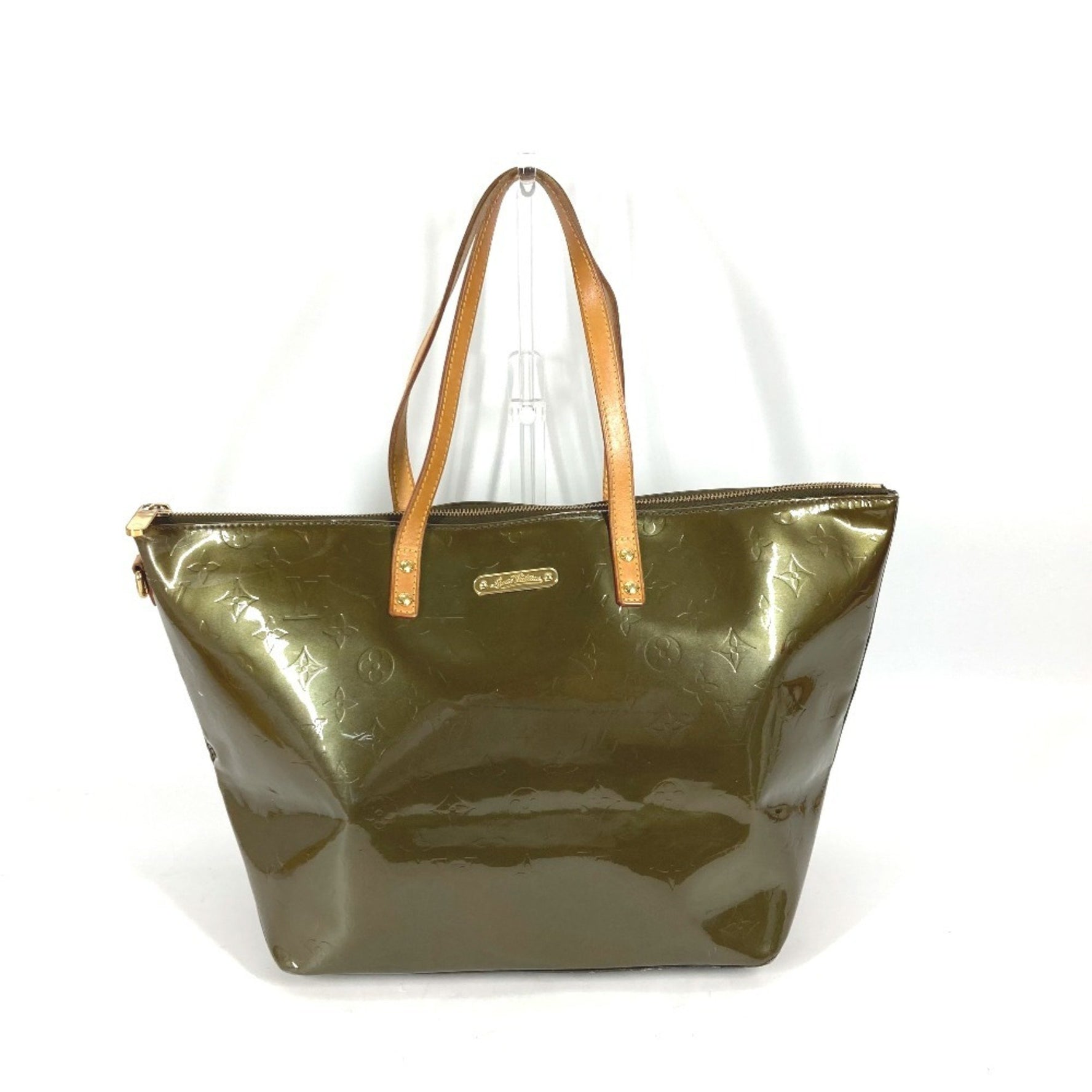 Louis Vuitton Monogram Vernis Bellevue GM Tote Bag Shoulder Canvas Vert Bronze Khaki