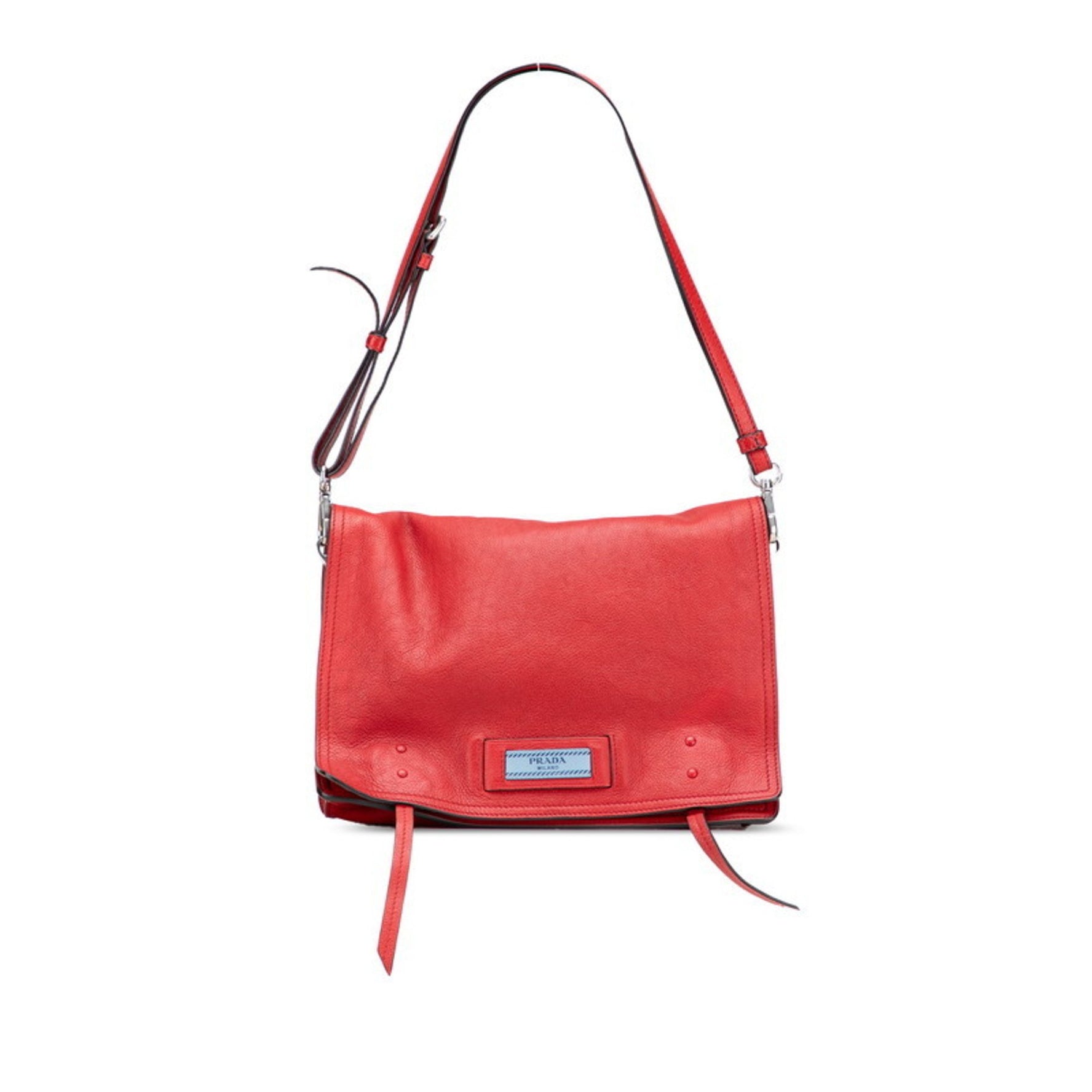 Prada Etiquette One-Shoulder Bag Red Leather