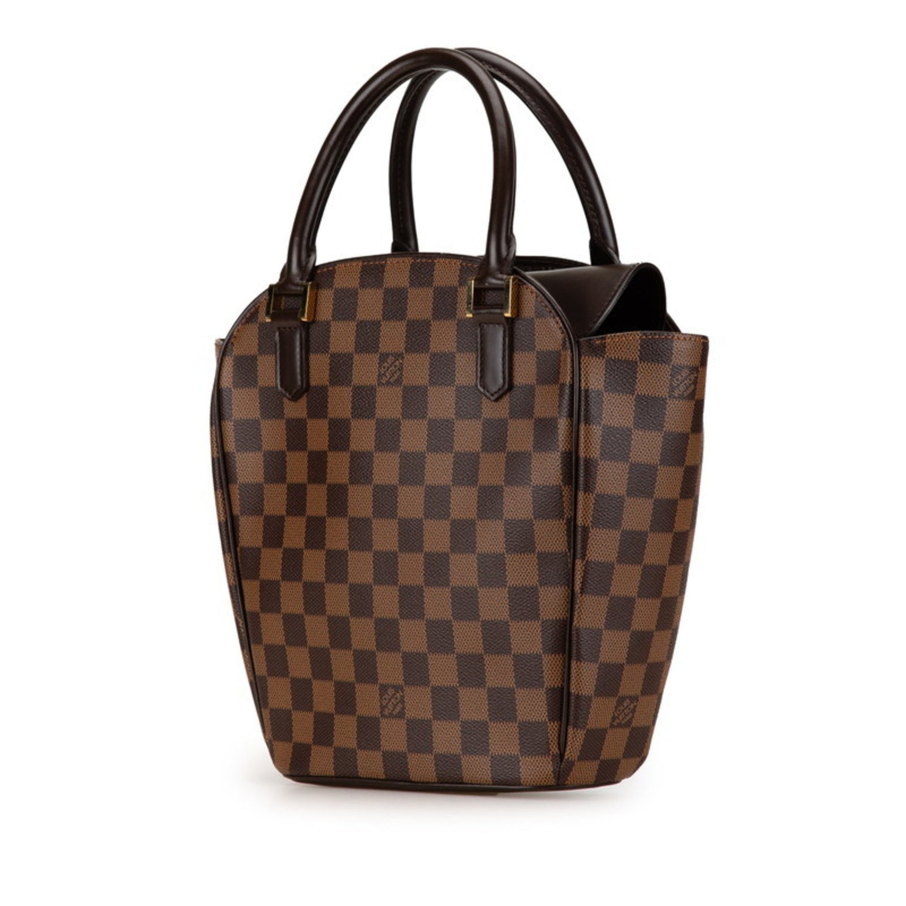 Louis Vuitton Damier Saria So Handbag Brown PVC Leather
