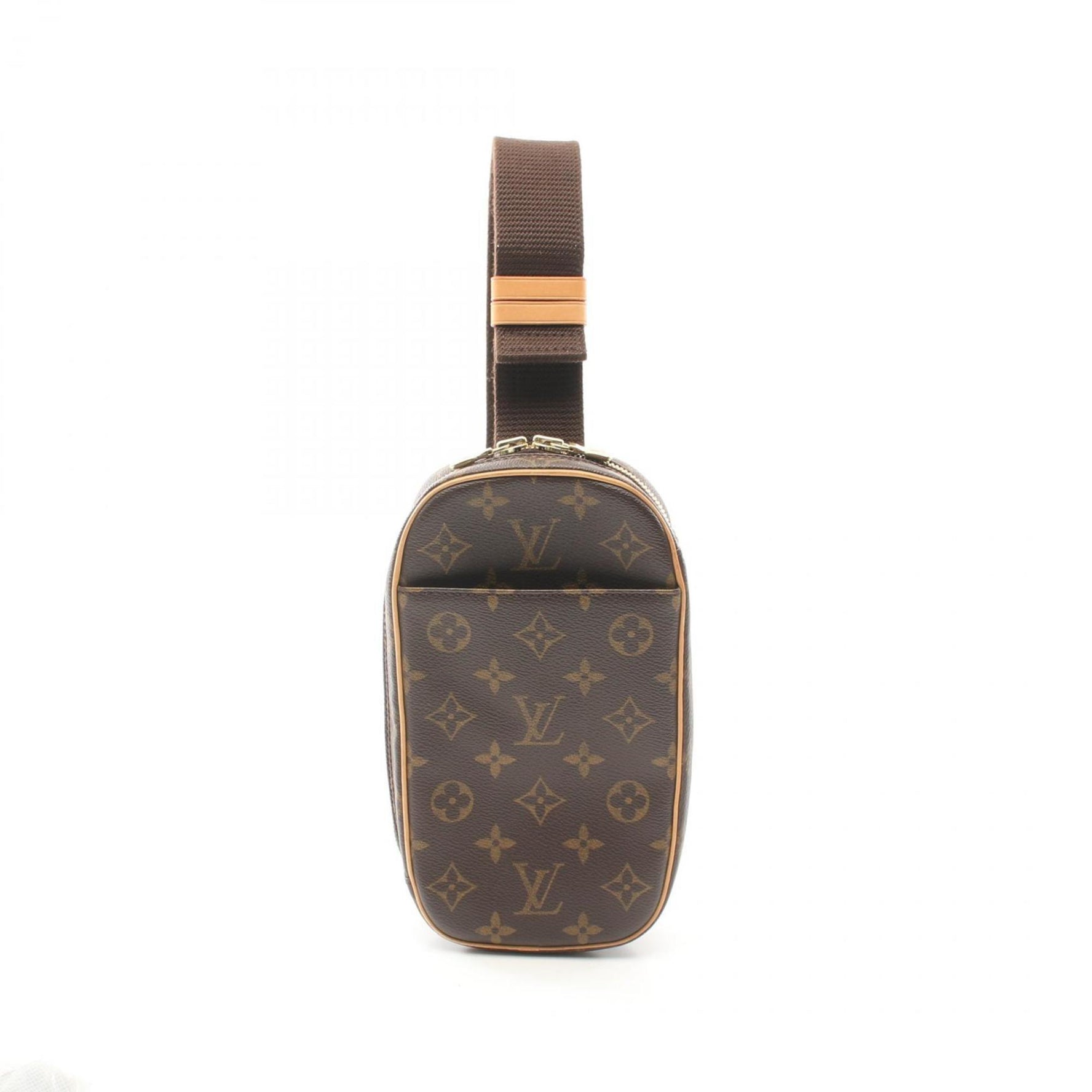 Louis Vuitton Pochette Ganju Monogram Waist Bag Body Coated Canvas Leather Men Women