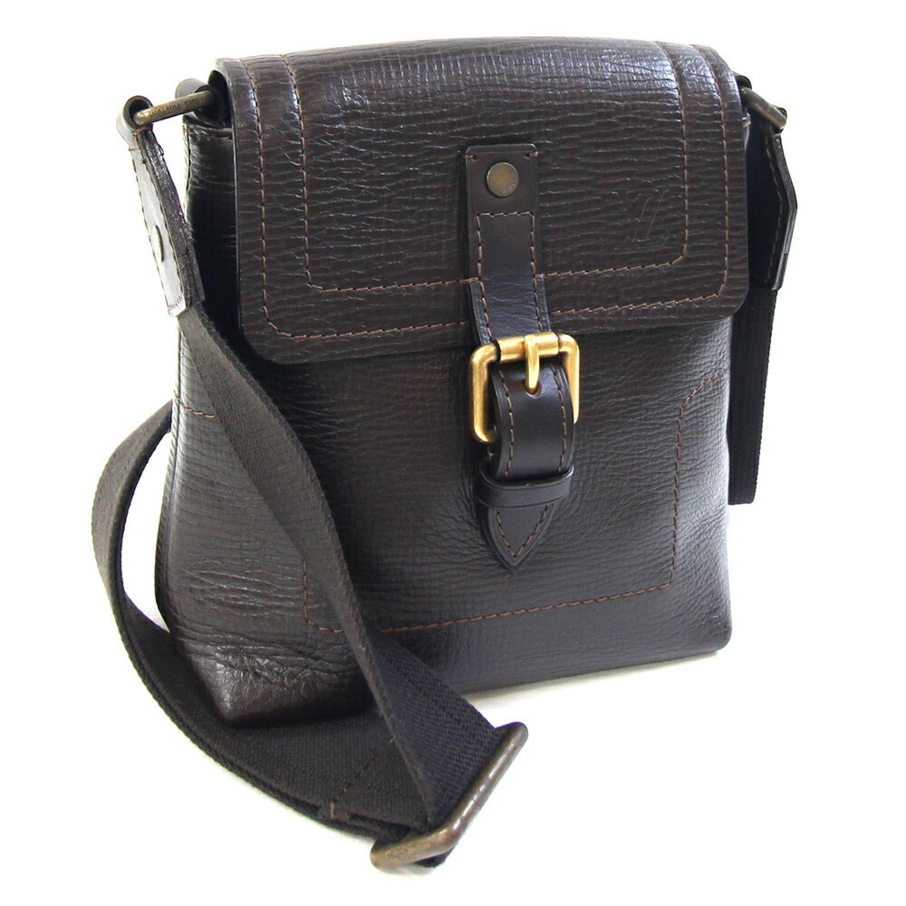 Louis Vuitton Utah Yuma Cafe Crossbody Shoulder Bag Brown