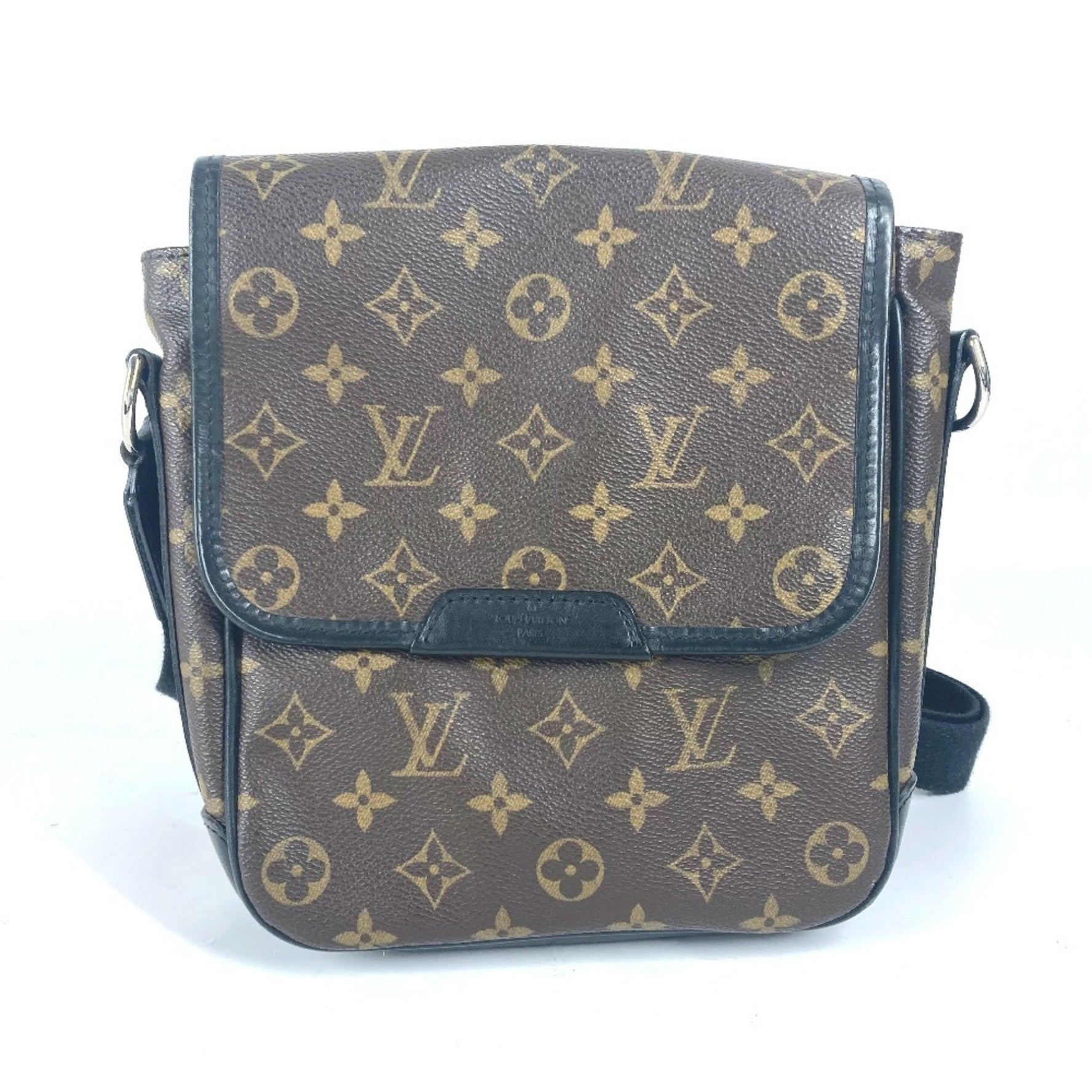 Louis Vuitton Monogram Macassar Bus PM Pochette Flap Shoulder Bag Canvas Men's Brown