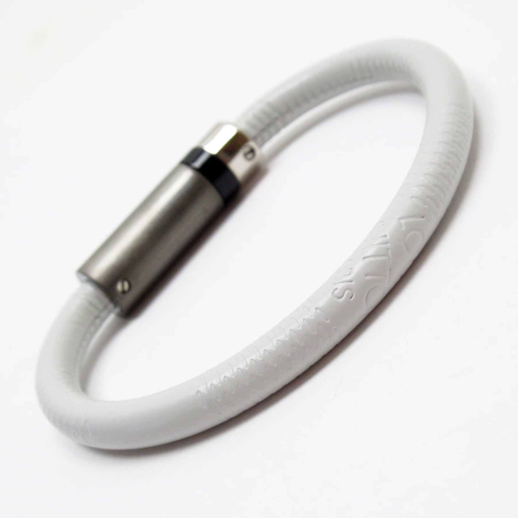 Louis Vuitton Bracelet Leather Light Gray Men's
