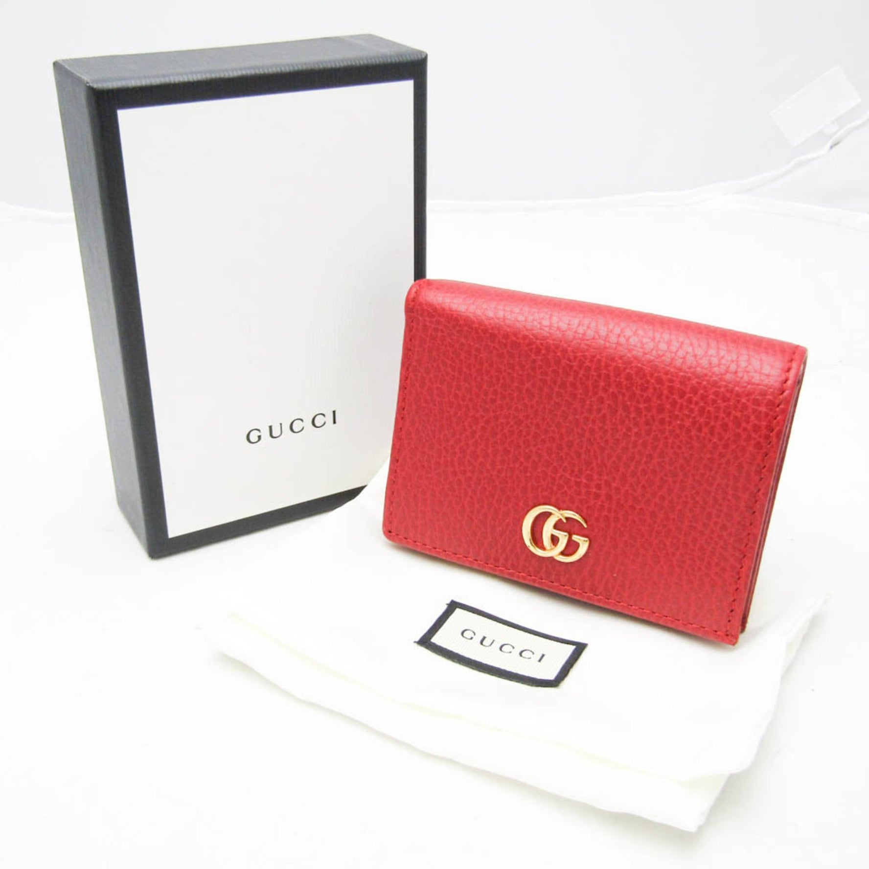 Gucci PETITE MARMONT Leather Wallet (bi-fold) Red Color