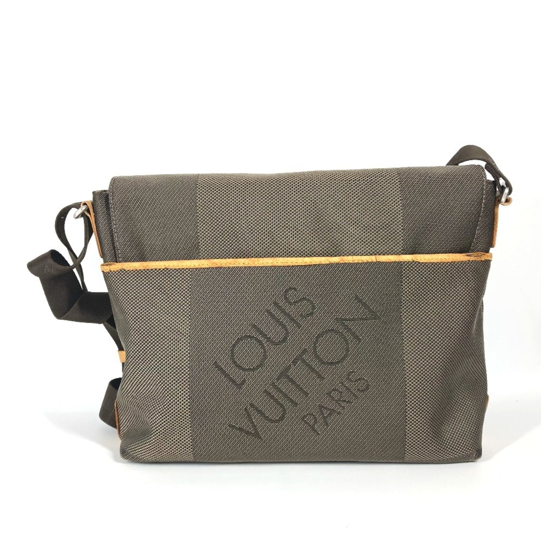 Louis Vuitton Damier Geant Roux Flap Bag Messenger Crossbody Shoulder Canvas Men's Tail Khaki